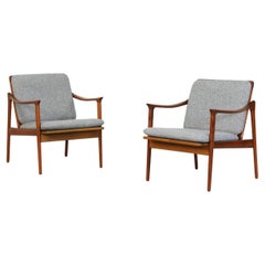 Pair of Lounge Easy Chairs by Frederik Kayser for Vatne Mobler, Norwary 1960ies