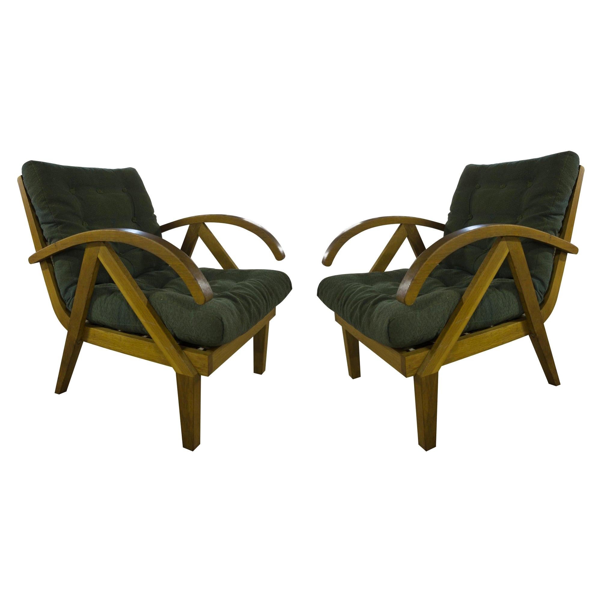 Pair of Lounge Midcentury Armchairs, 1960s, Central Europe