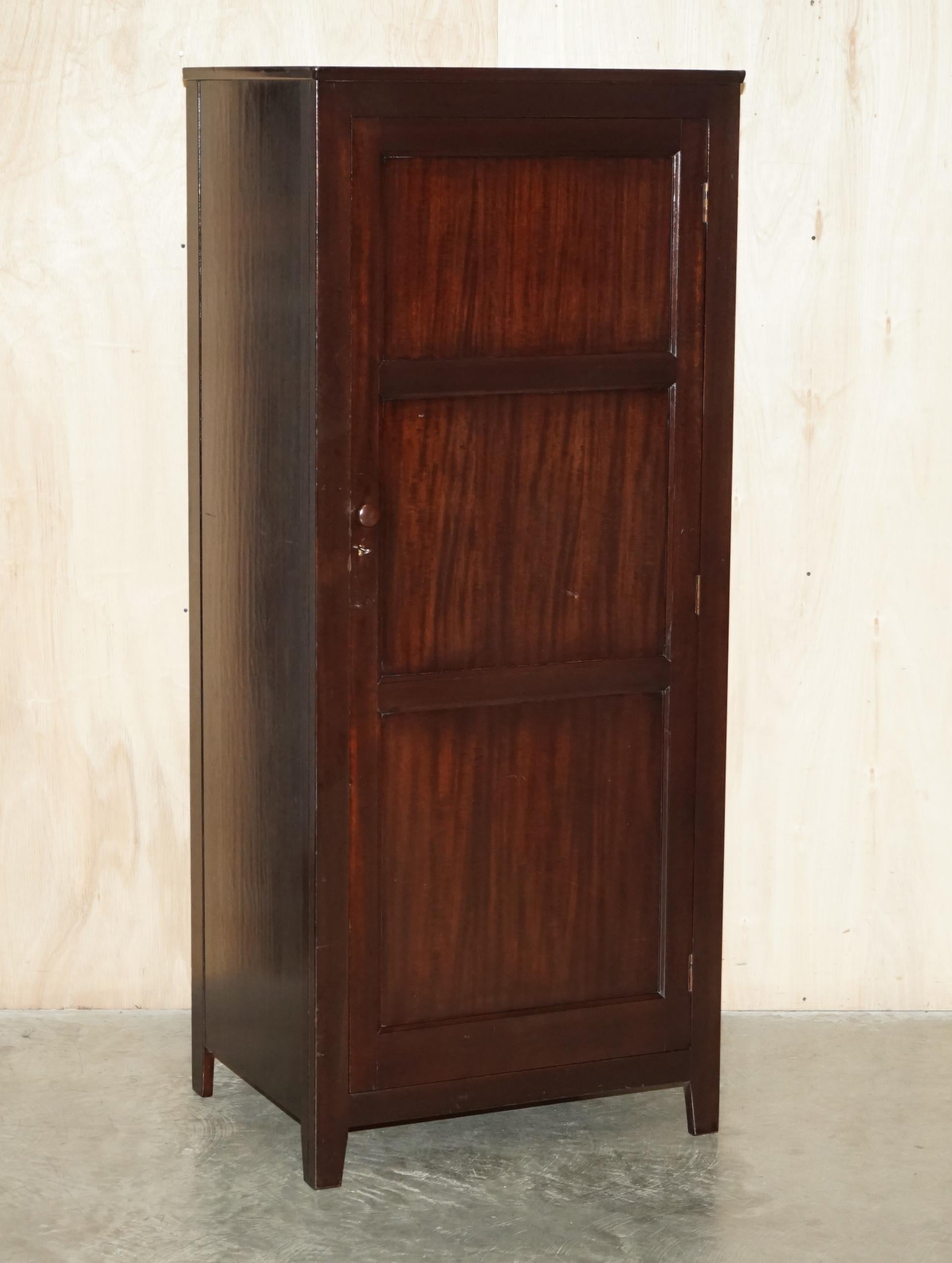 We are delighted to offer for sale this stunning pair of original 1962 Air Ministry single door wardrobes or cloak cupboards.

A good looking and well made pair of full length wardrobes that can also be used as cloak cupboards, they are part of a