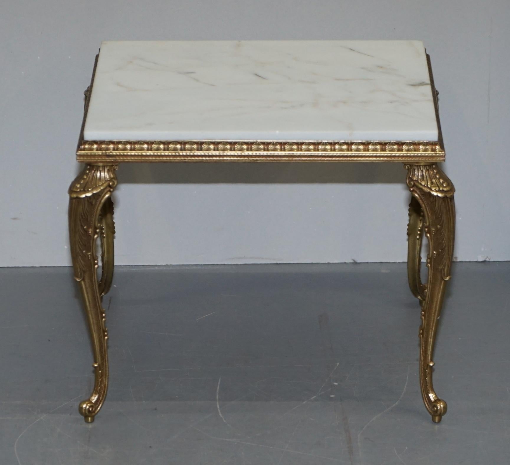 marble and brass side table vintage