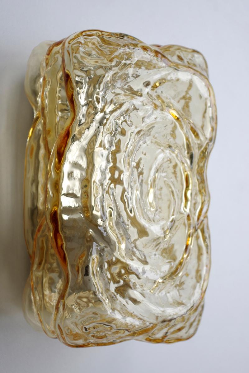 Austrian Pair of Lovely Hand Blown Glass Wall Lights Fixtures Sconces, 1960s For Sale
