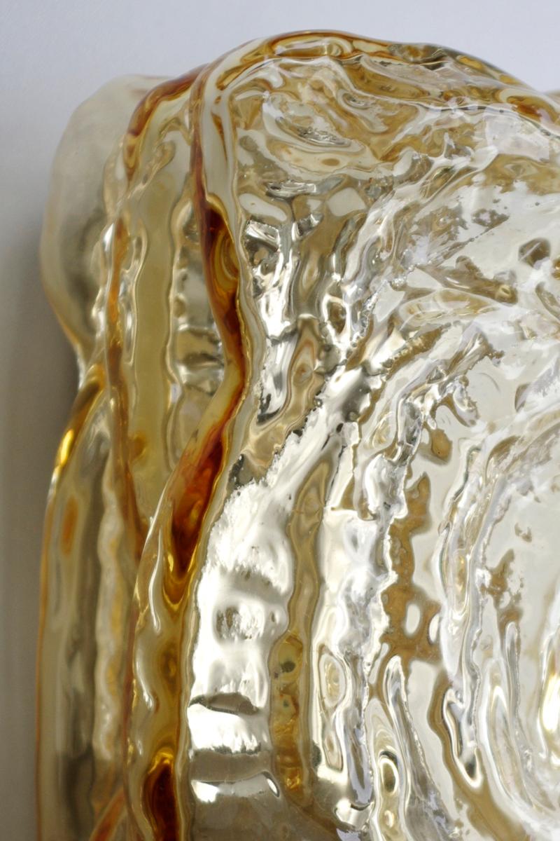 20th Century Pair of Lovely Hand Blown Glass Wall Lights Fixtures Sconces, 1960s For Sale