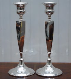 Pair of Lovely Large King George V Sterling Silver Candlesticks Birmingham, 1920