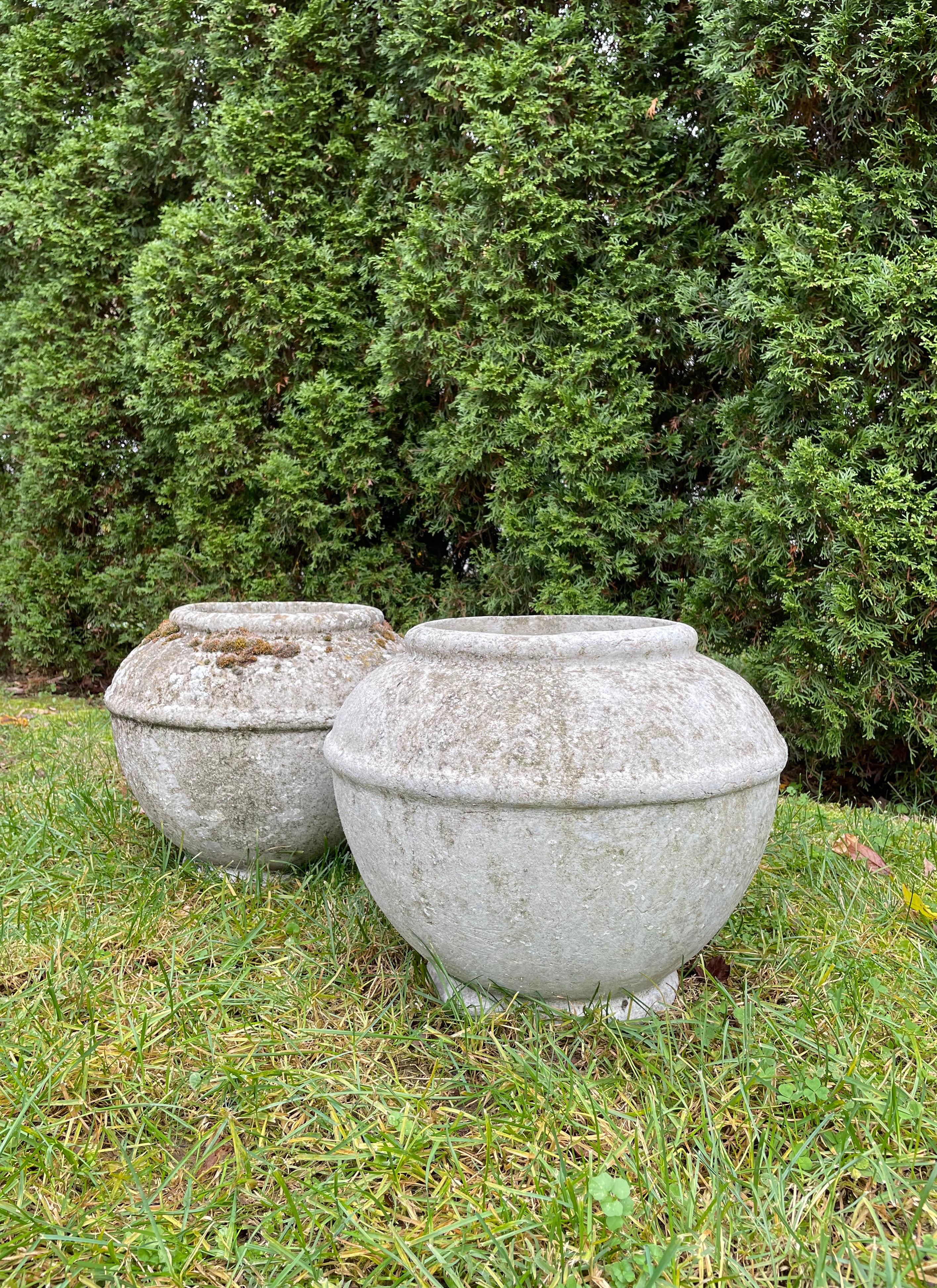 Mid-Century Modern Pair of Lovely Round Willy Guhl Planters/Pots