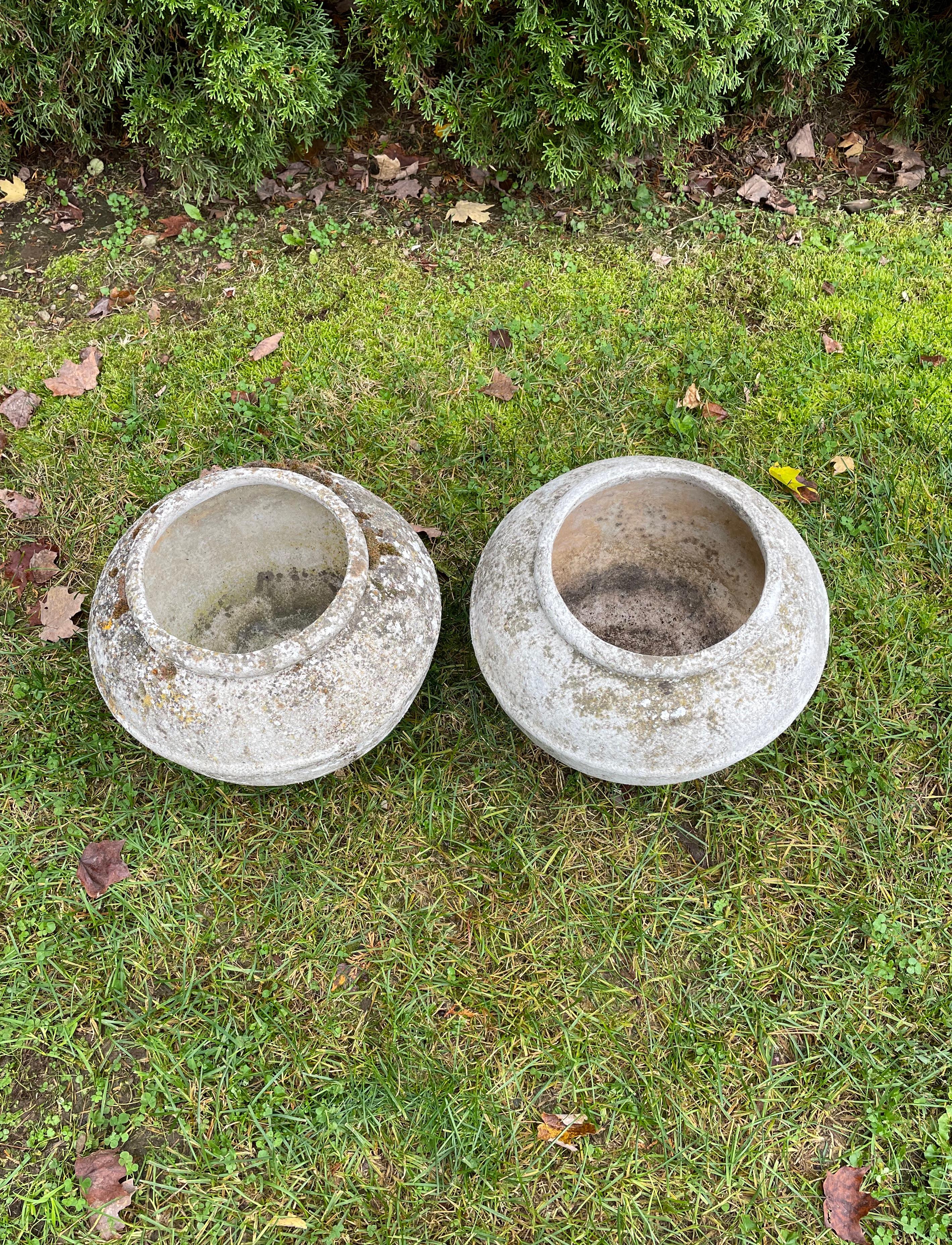 Pair of Lovely Round Willy Guhl Planters/Pots In Good Condition In Woodbury, CT