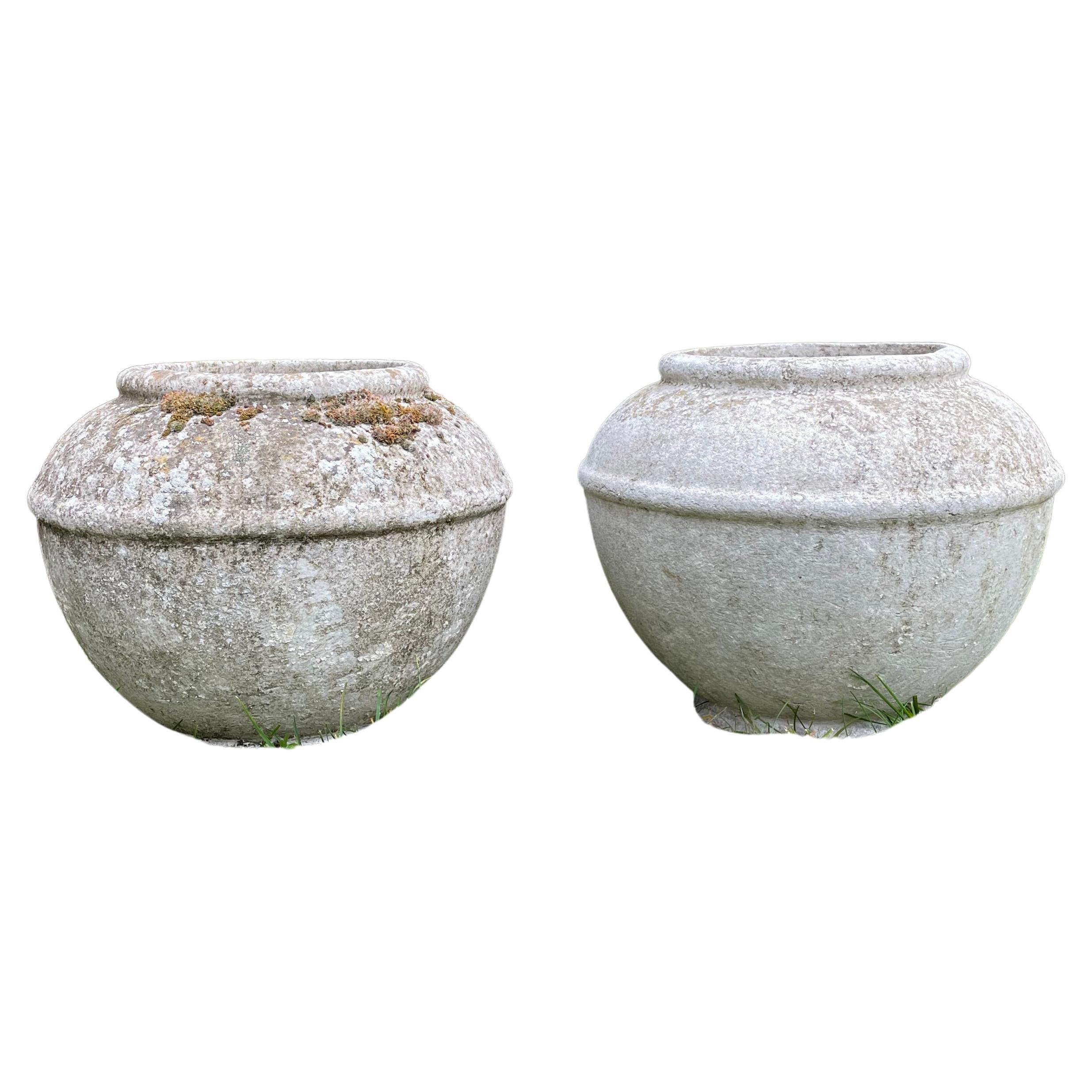 Pair of Lovely Round Willy Guhl Planters/Pots