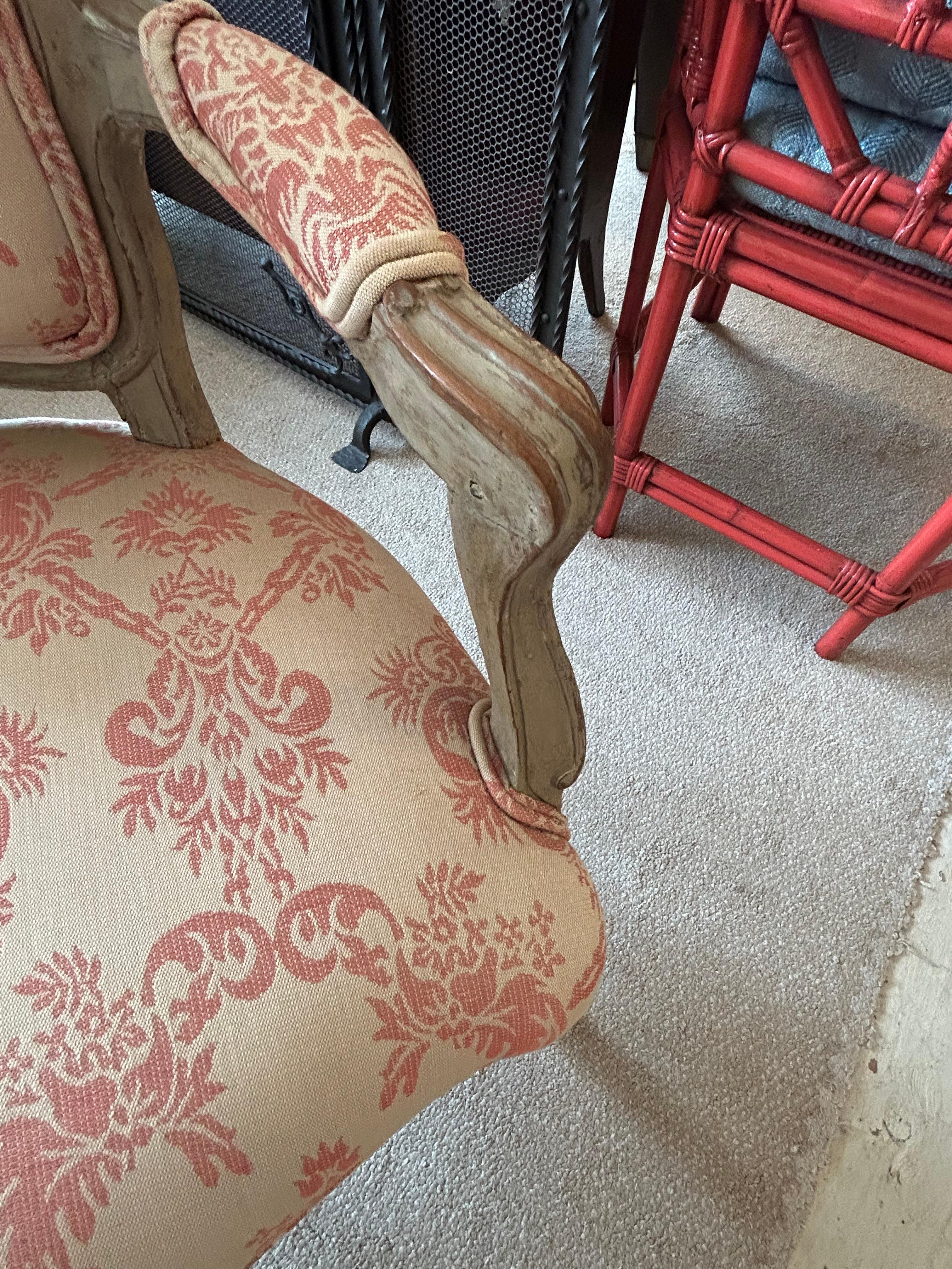 Pair of Lovely Small 19th Century French Painted Louis XVI Bergere Chairs For Sale 6