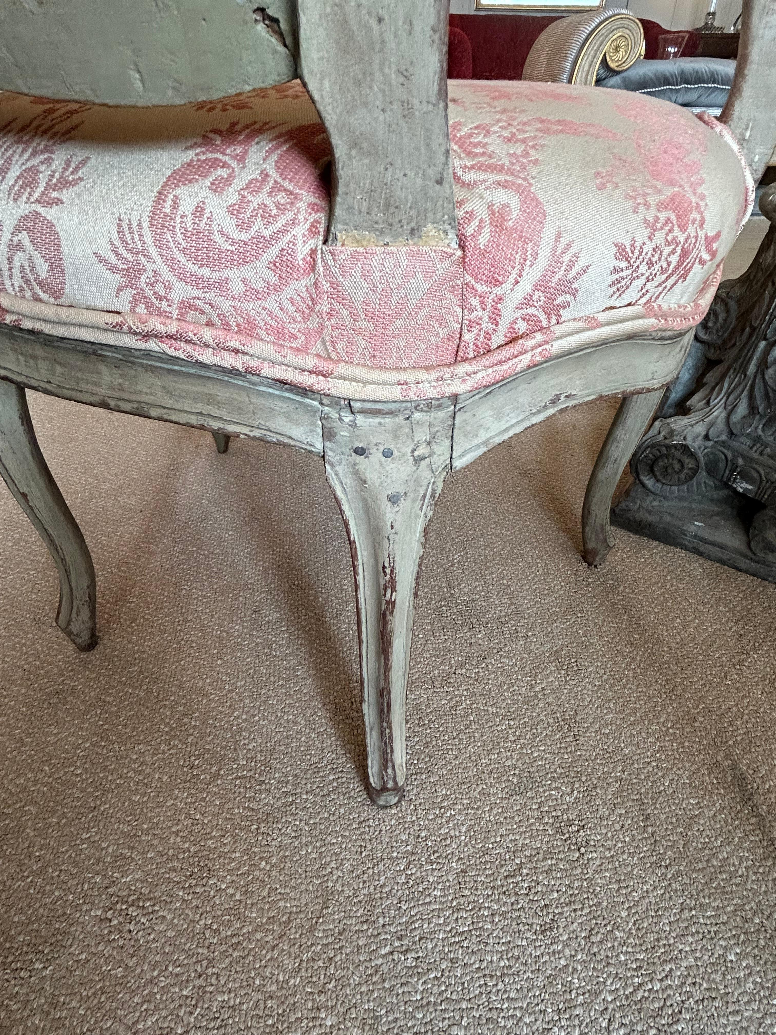Pair of Lovely Small 19th Century French Painted Louis XVI Bergere Chairs For Sale 11