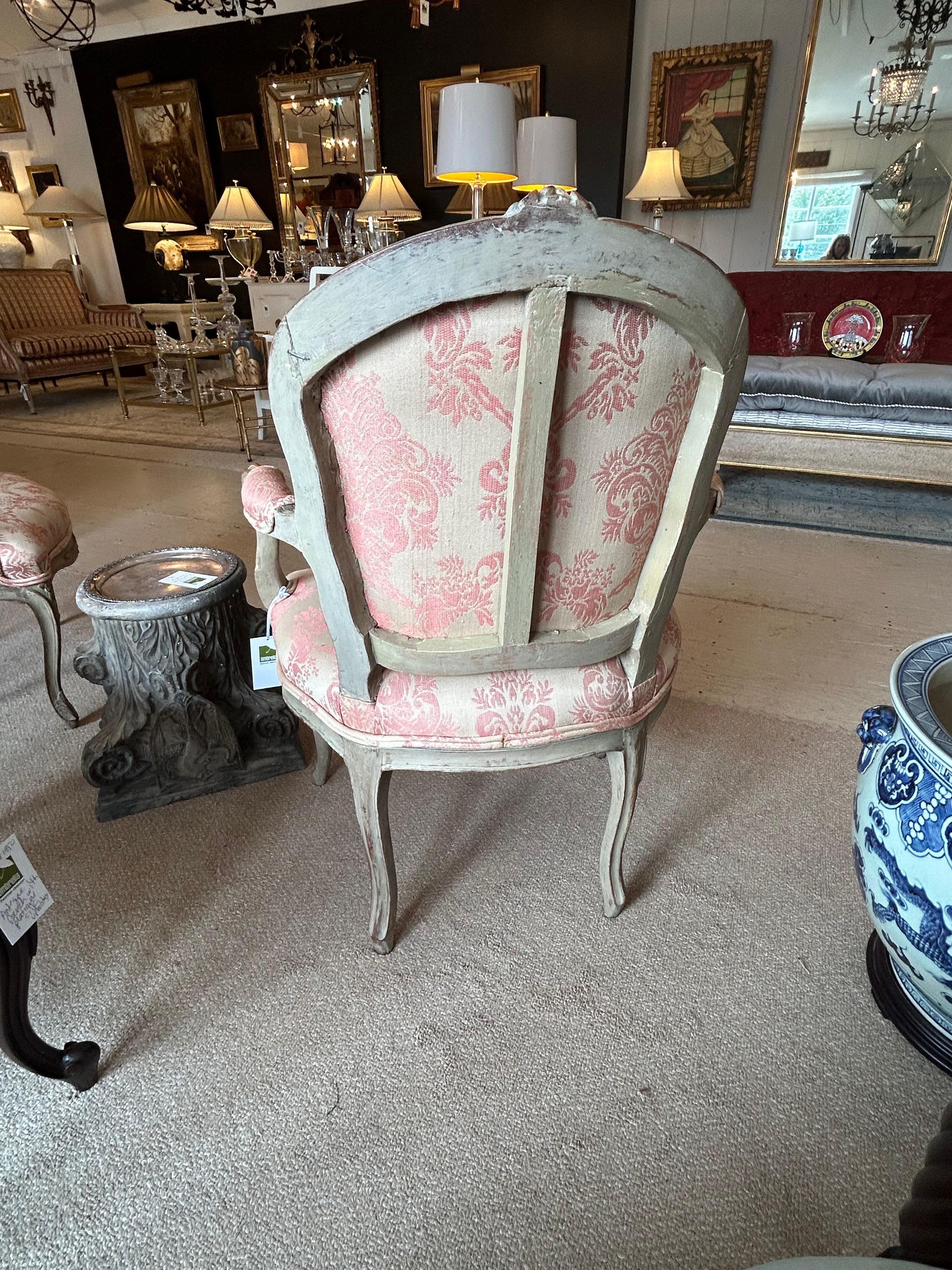 Pair of Lovely Small 19th Century French Painted Louis XVI Bergere Chairs For Sale 13