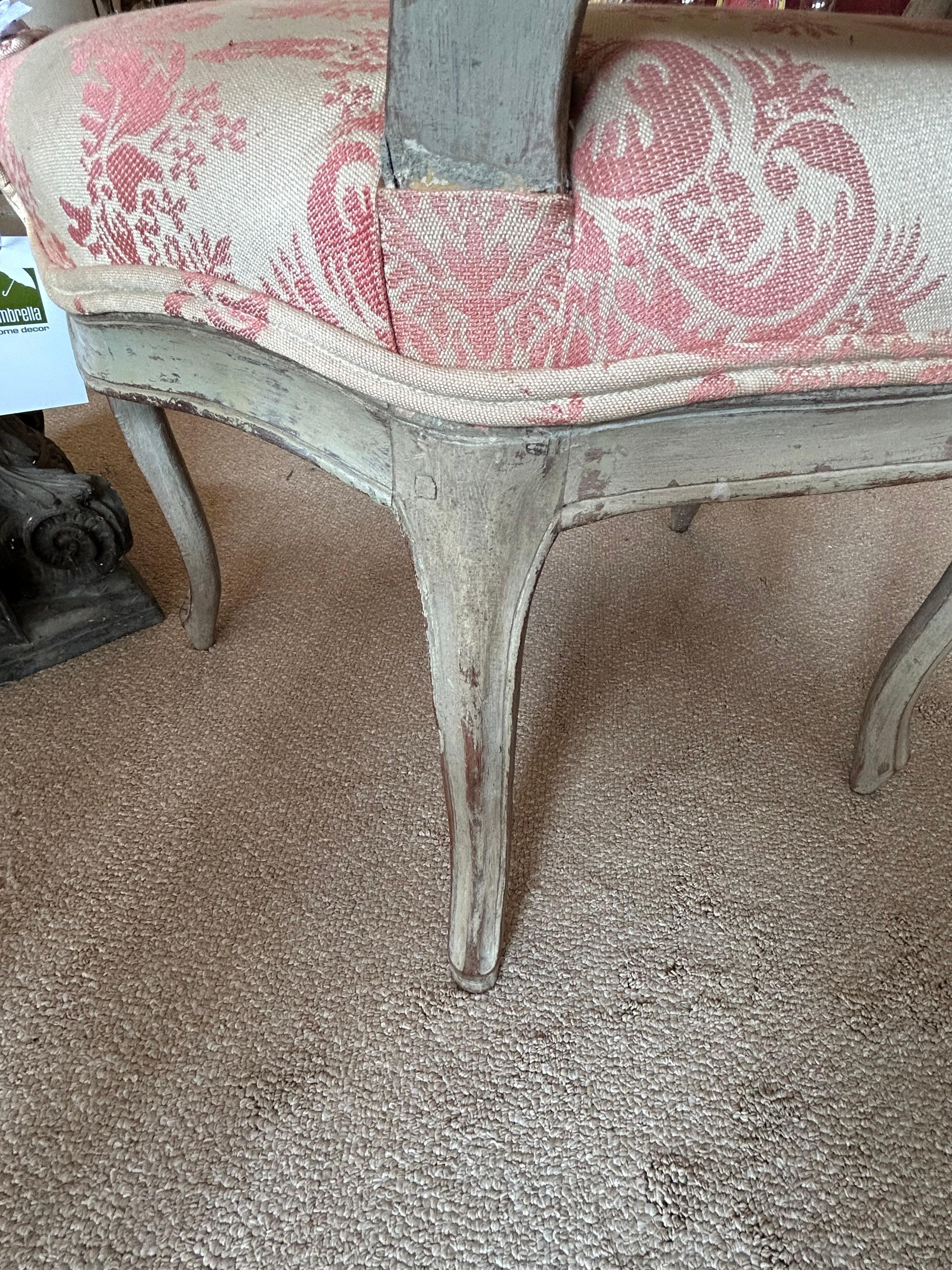 Pair of Lovely Small 19th Century French Painted Louis XVI Bergere Chairs For Sale 14