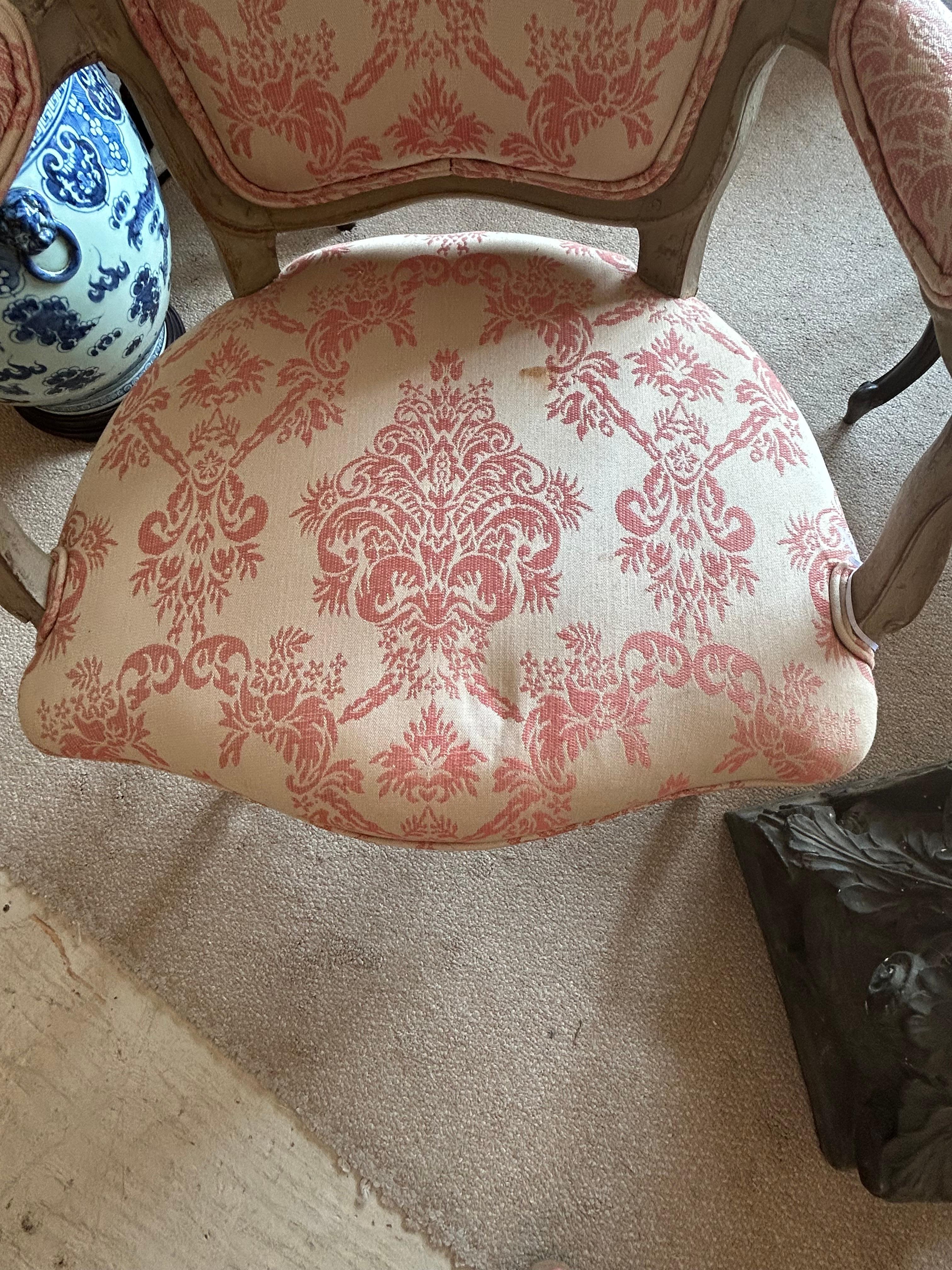 Pair of Lovely Small 19th Century French Painted Louis XVI Bergere Chairs For Sale 1