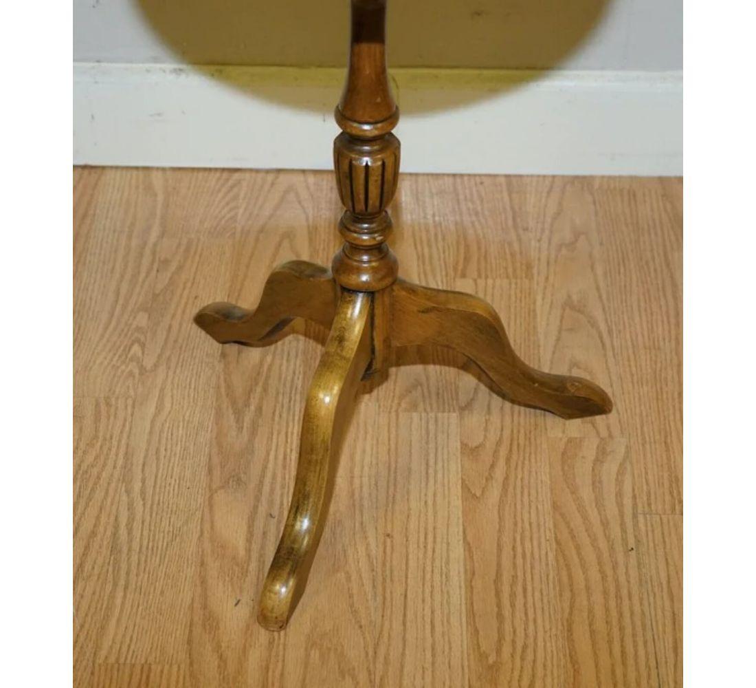 Hand-Crafted Pair of Lovely Victorian Side Tables Wine Tabes on Elegant Tripod Legs For Sale