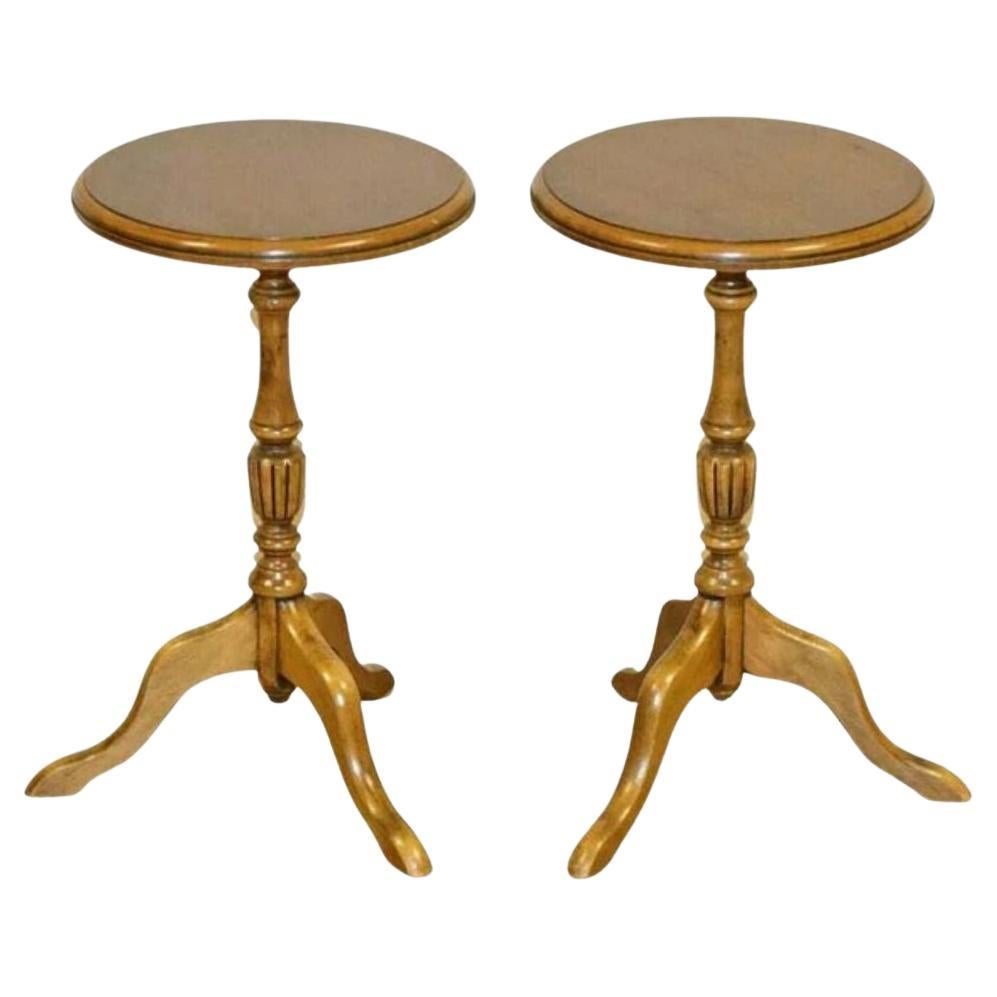 Pair of Lovely Victorian Side Tables Wine Tabes on Elegant Tripod Legs For Sale