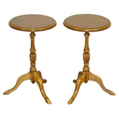 Antique Pair of Lovely Victorian Side Tables Wine Tabes on Elegant Tripod Legs