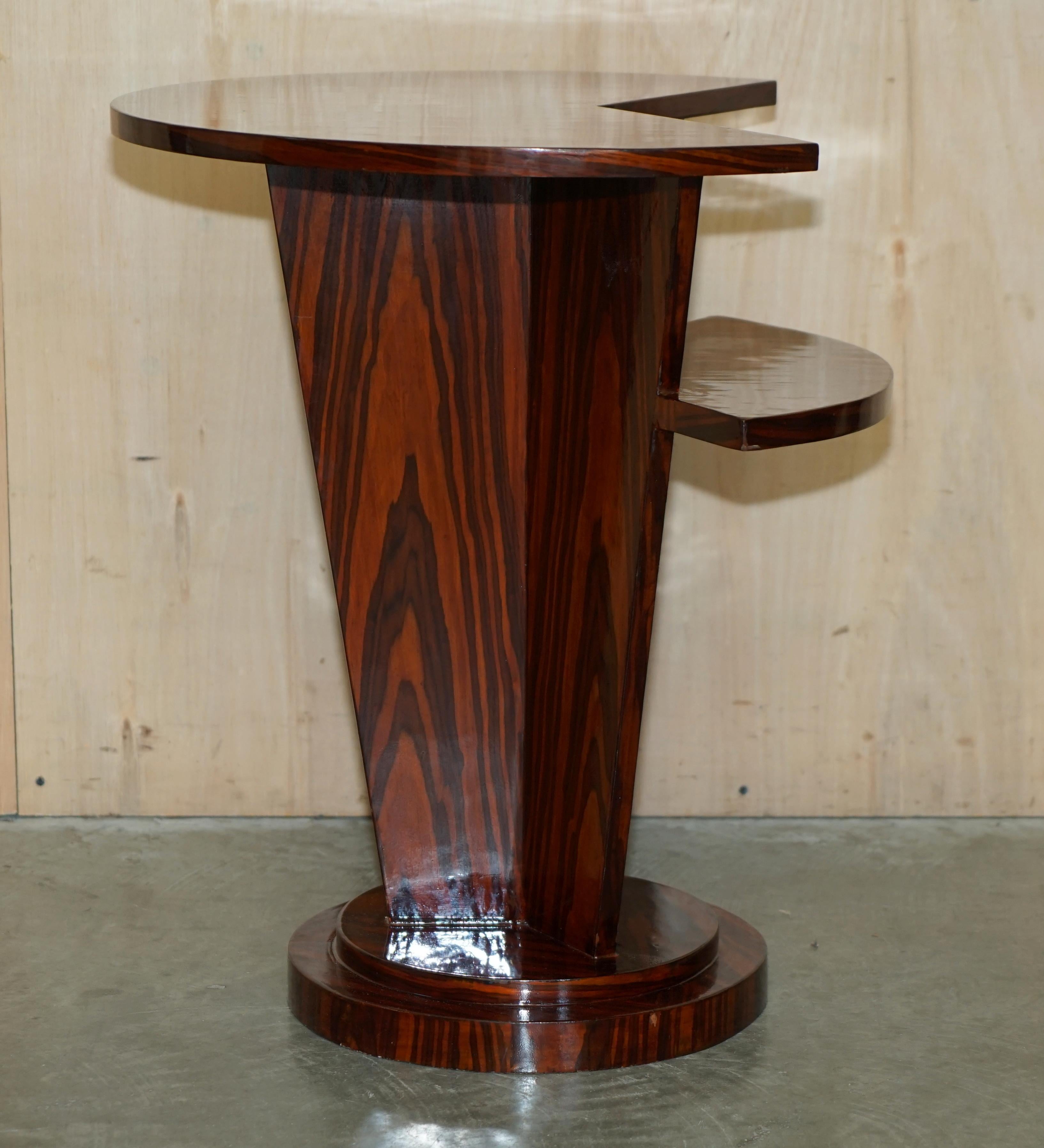 Pair of Lovely Vintage Art Deco Style Two Tier Macassar Wood Side End Tables For Sale 5