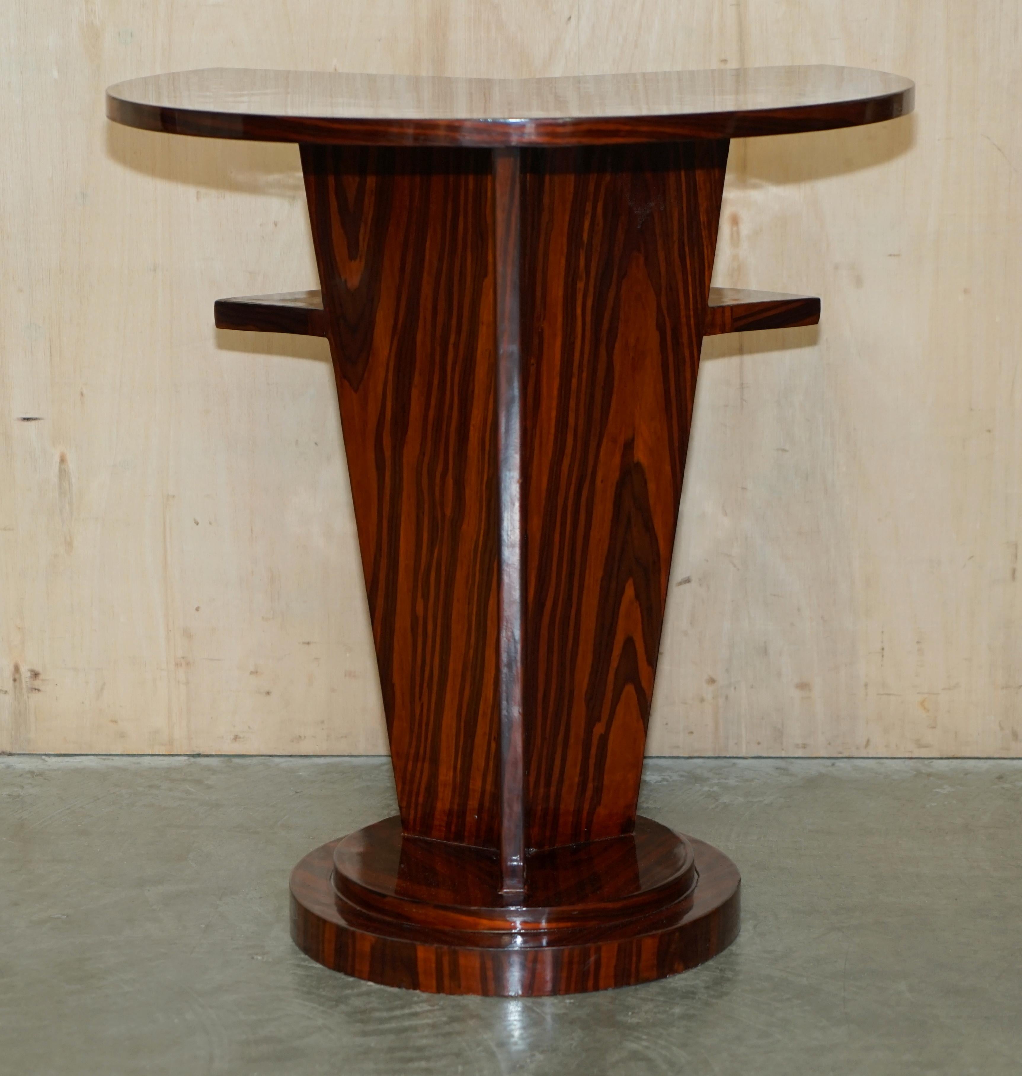 Pair of Lovely Vintage Art Deco Style Two Tier Macassar Wood Side End Tables For Sale 6
