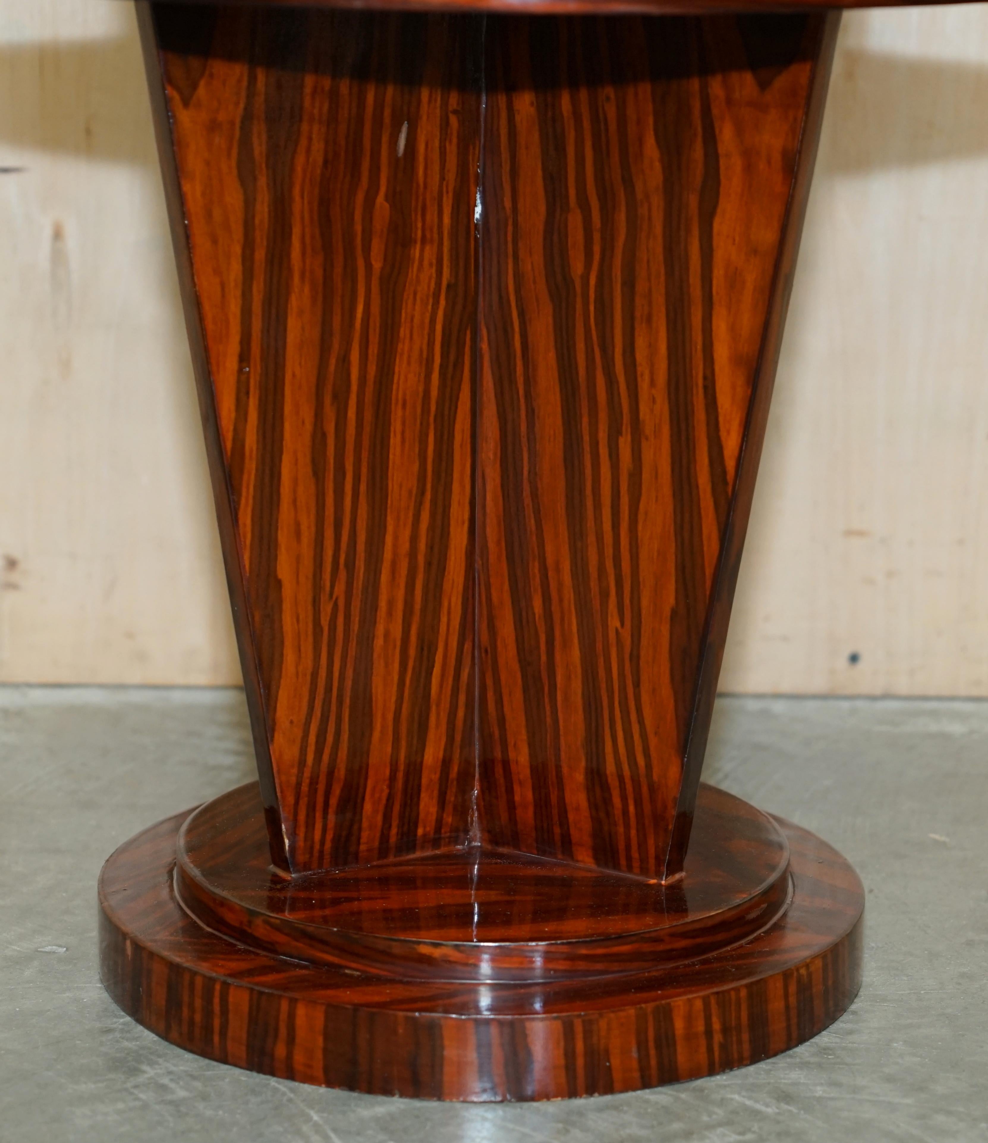 Pair of Lovely Vintage Art Deco Style Two Tier Macassar Wood Side End Tables For Sale 3