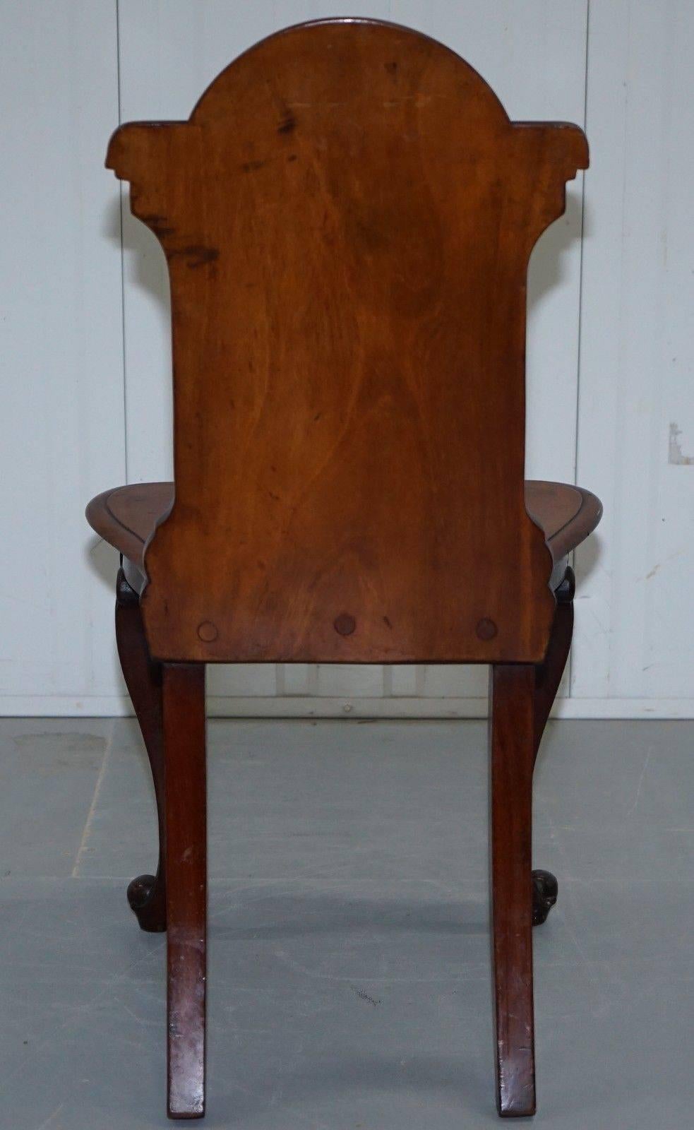 Pair of Lovley Regency Mahogany circa 1830 Shield Back Hall Chairs Nice Patina 1
