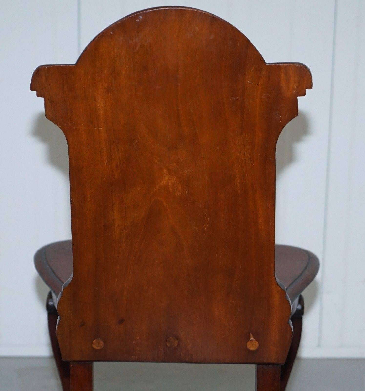 Pair of Lovley Regency Mahogany circa 1830 Shield Back Hall Chairs Nice Patina 4