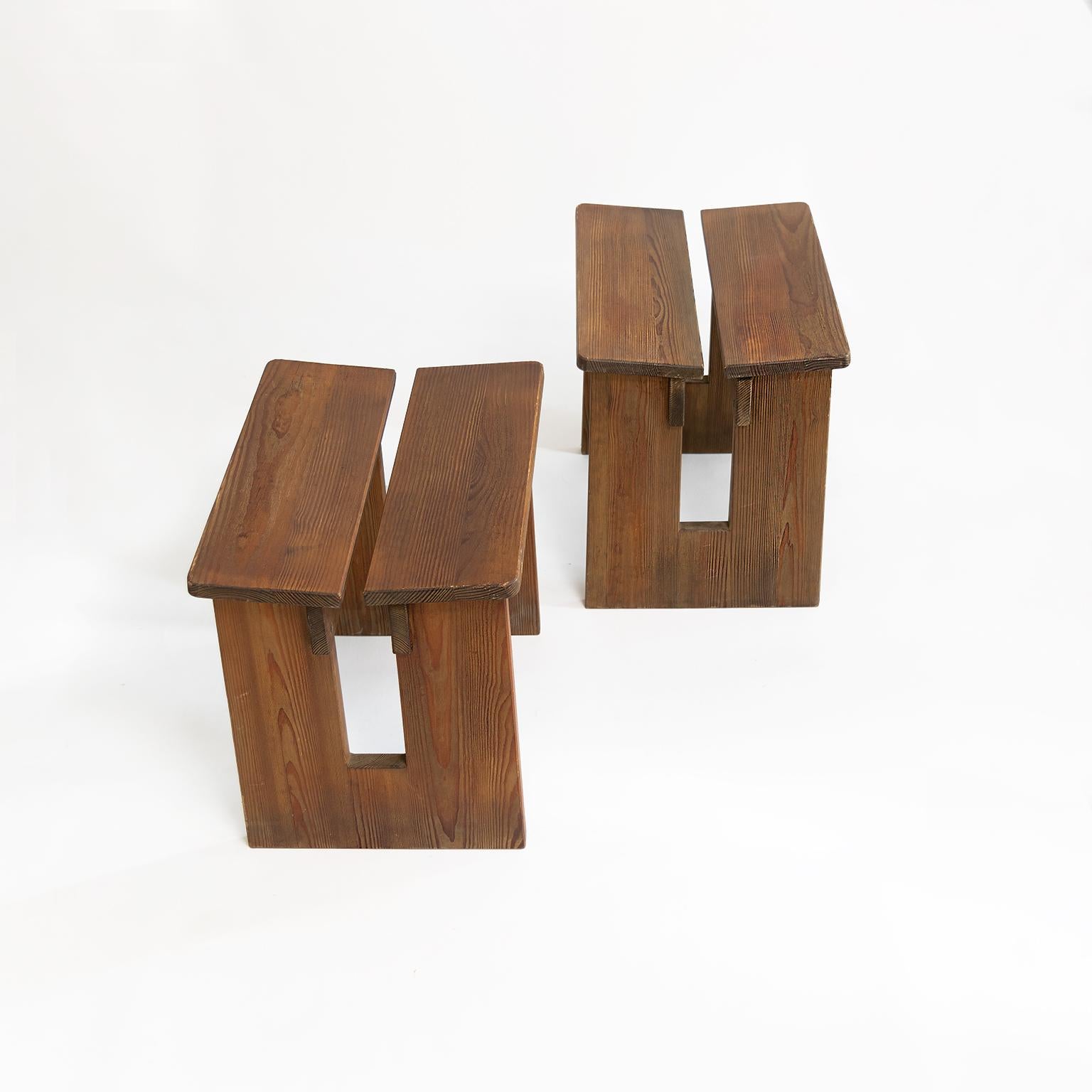 20th Century Pair of Lovö Stools by Axel Einar Hjorth, Scandinavian Modern