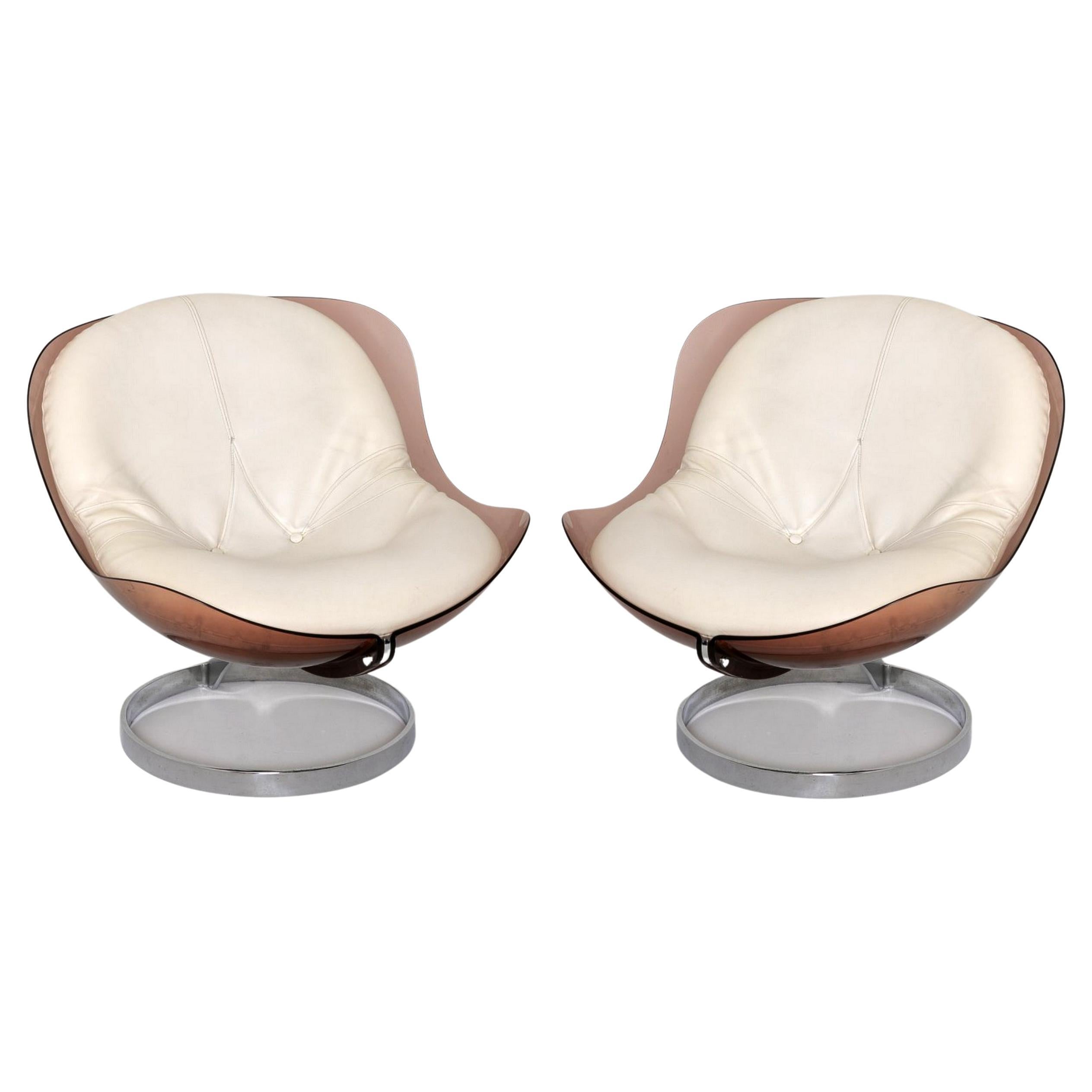 Pair of low armchairs by B.Tabacoff, Ed. Mobilier Modulaire Moderne, France 1971 For Sale