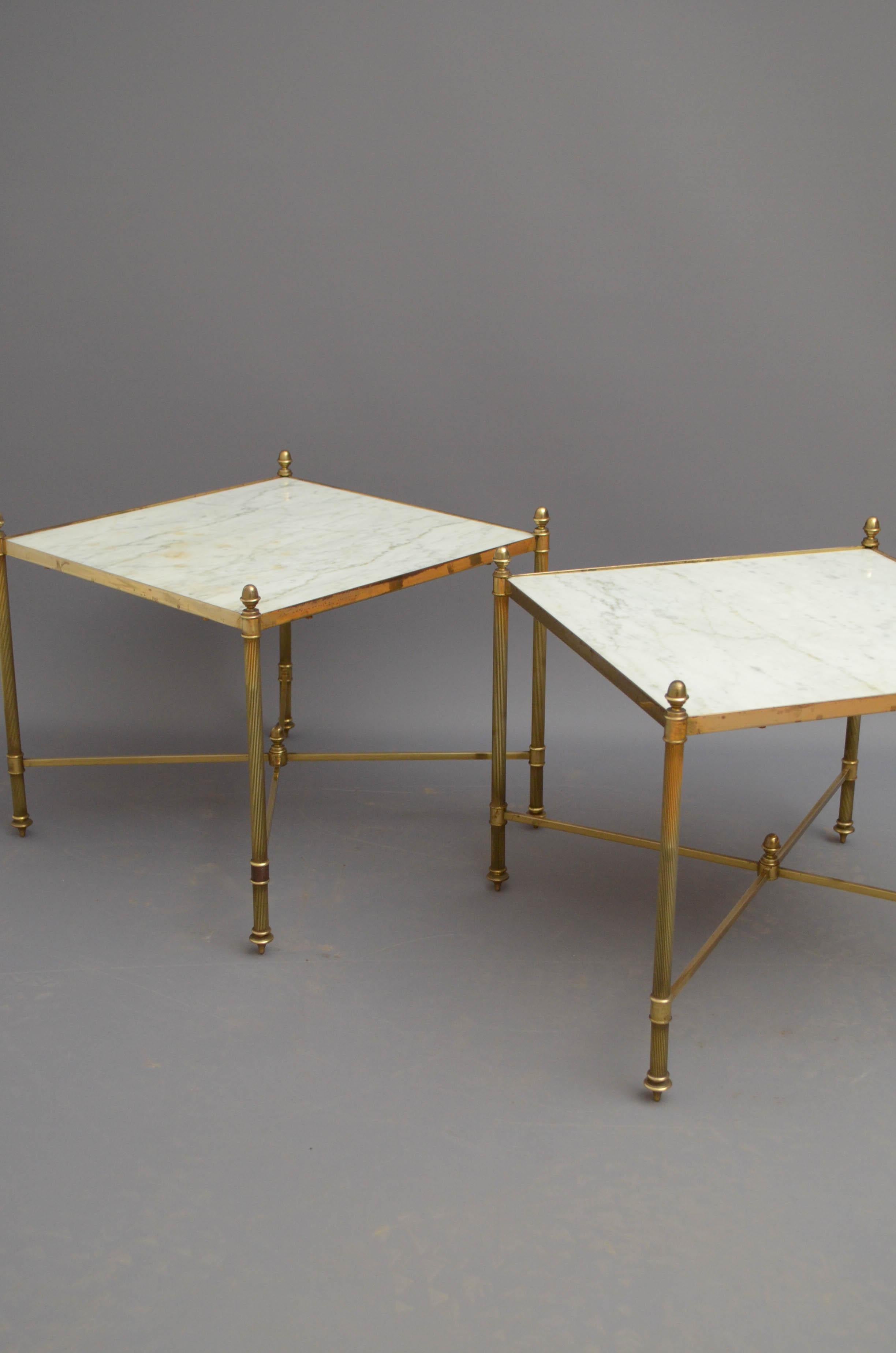 Pair of Low Brass Tables For Sale 5