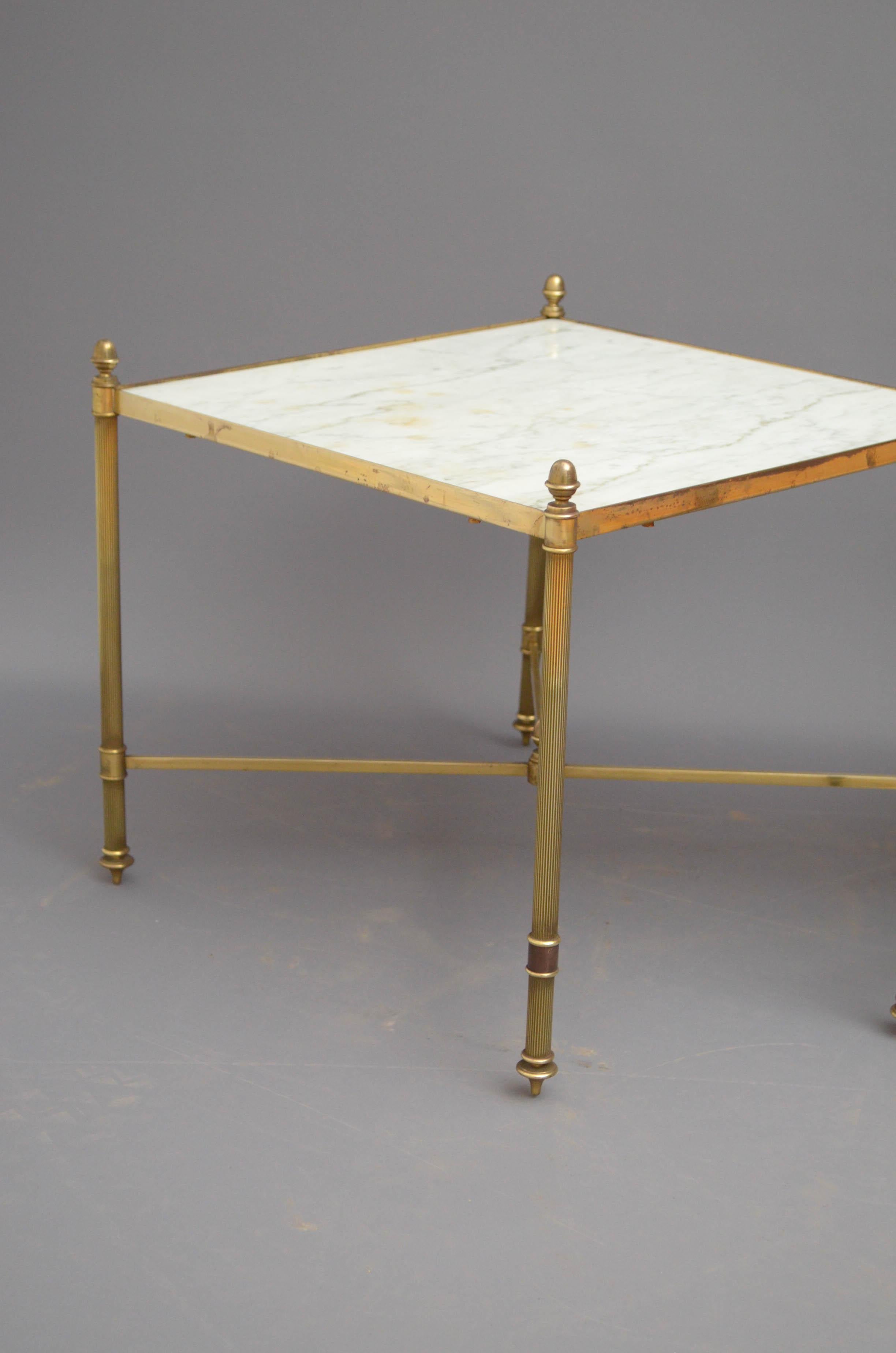 Pair of Low Brass Tables For Sale 4