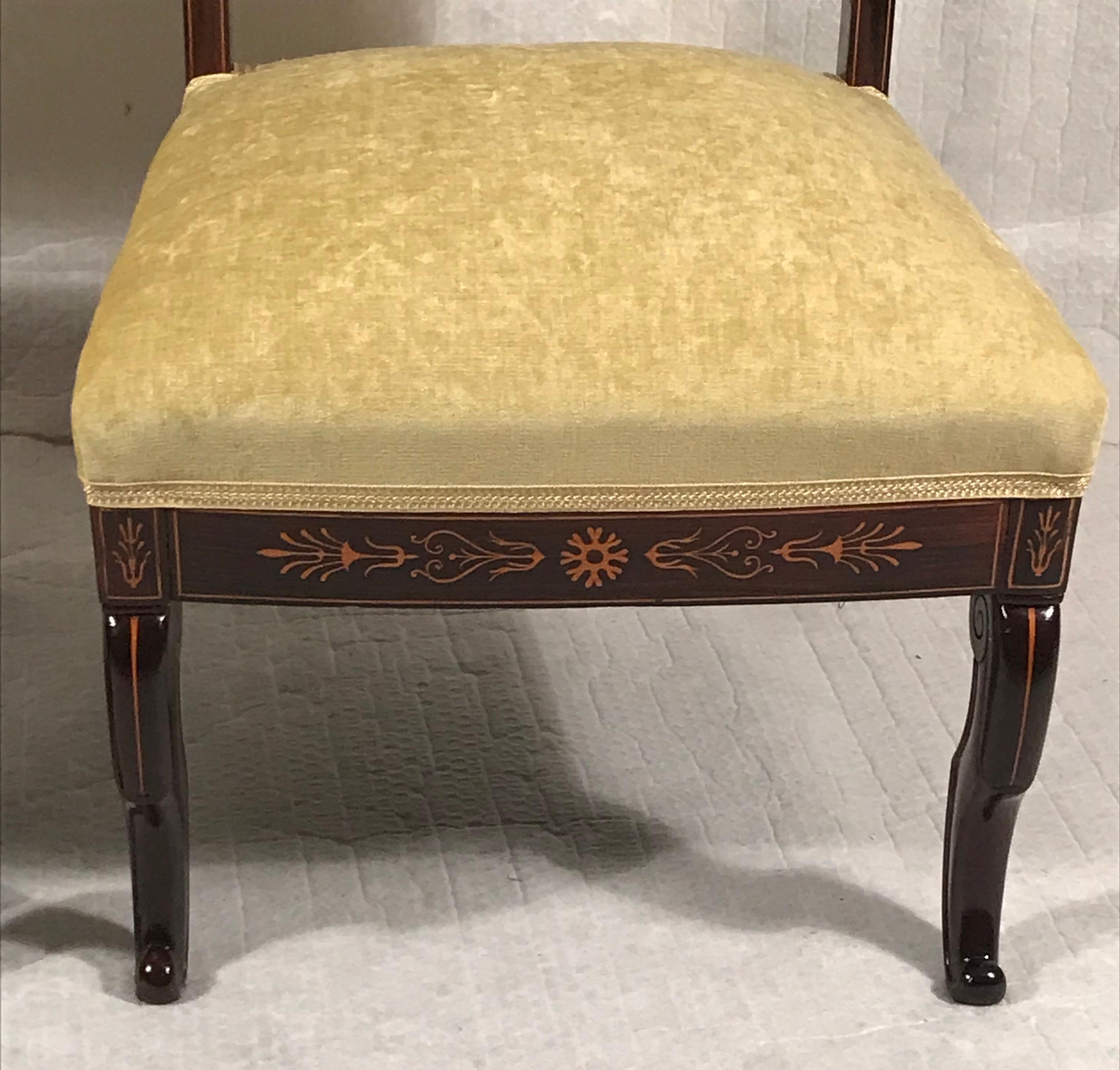 This pair of low chairs dates back to around 1840 and comes from France. The chairs were made during the French Restoration (Restauration) period.
There is an interesting explanation why low chairs were produced in the 19th century. The low-slung