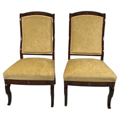 Ein Paar niedrige Stühle, französische Restaurationszeitalter, 1840