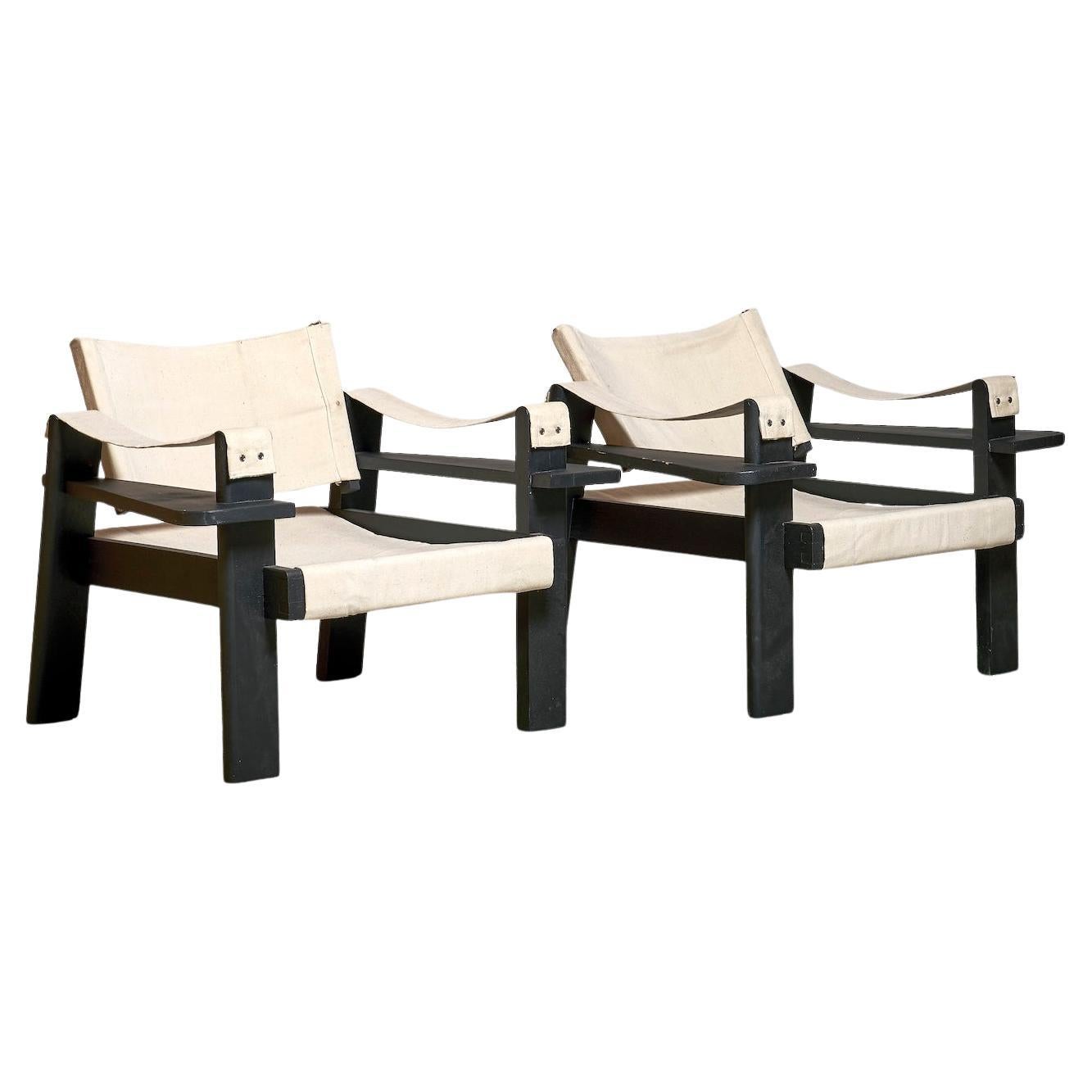 Pareja de sillas bajas al gusto de Pierre Dariel