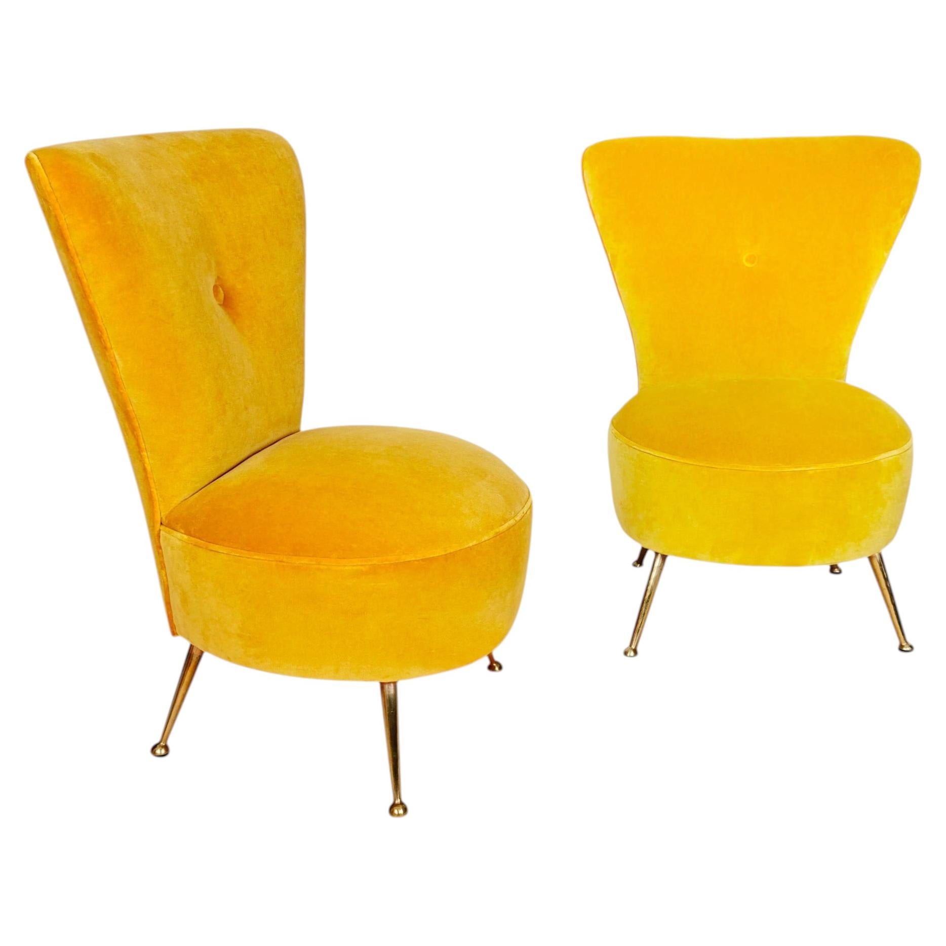 Pair of low chairs – Italy 1950 For Sale