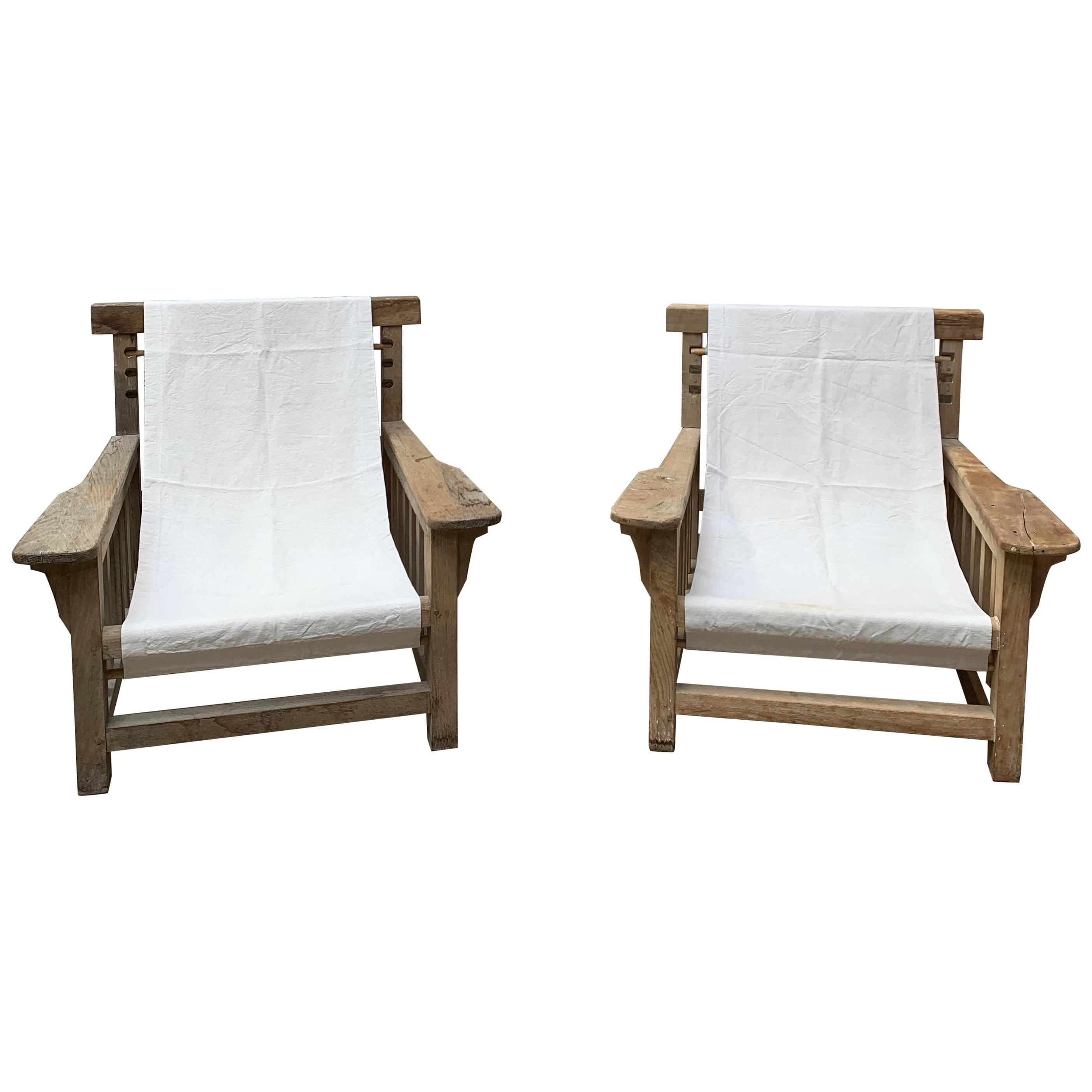 Pair of Low Chairs Model "Hammock" Number 17, by Robert Mallet-Stevens