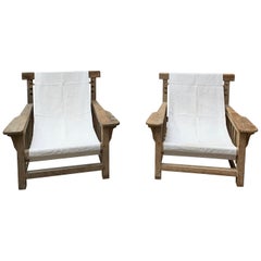 Pair of Low Chairs Model "Hammock" Number 17, by Robert Mallet-Stevens