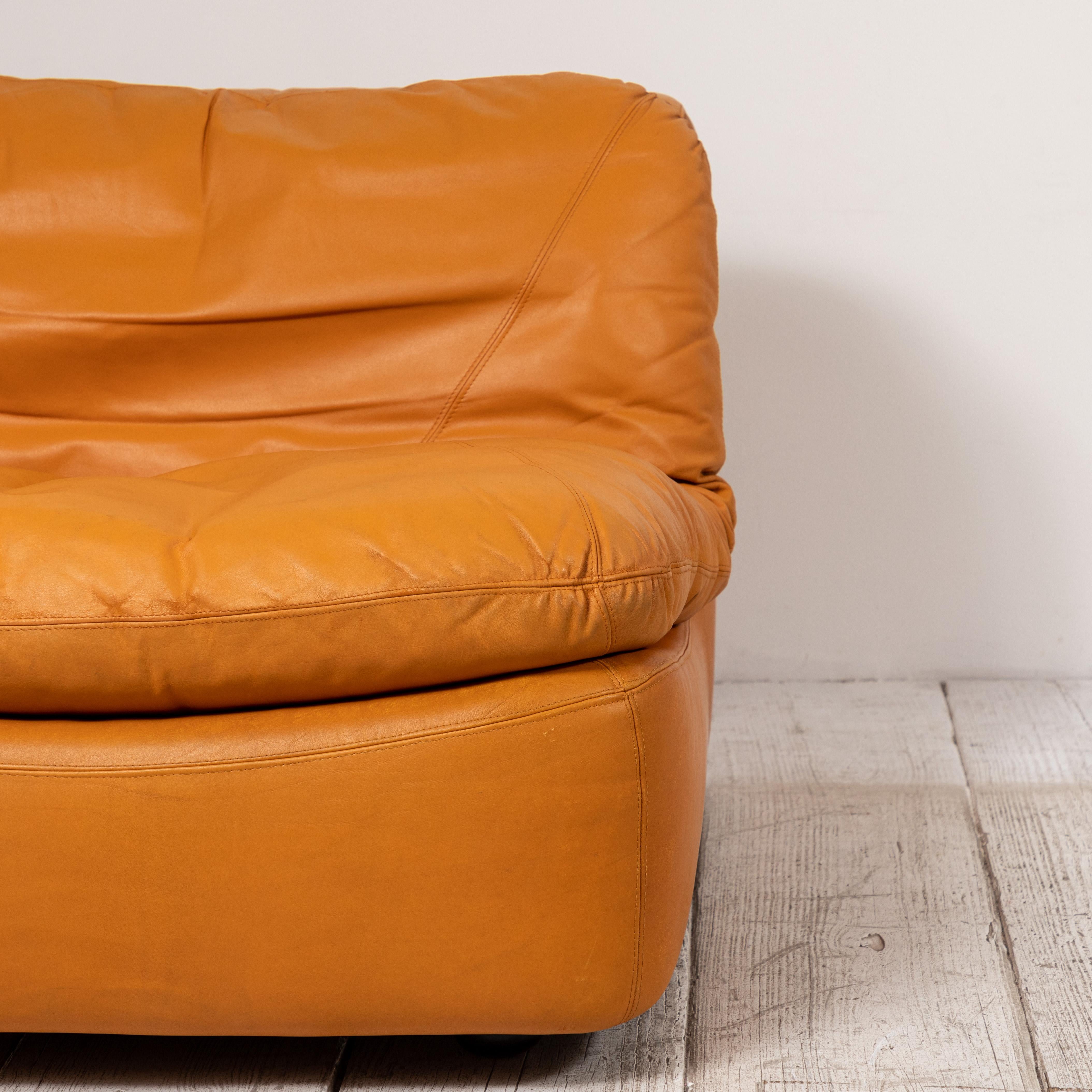 Pair of Low Kor Aldershof Tan Leather Lounge Chairs 5