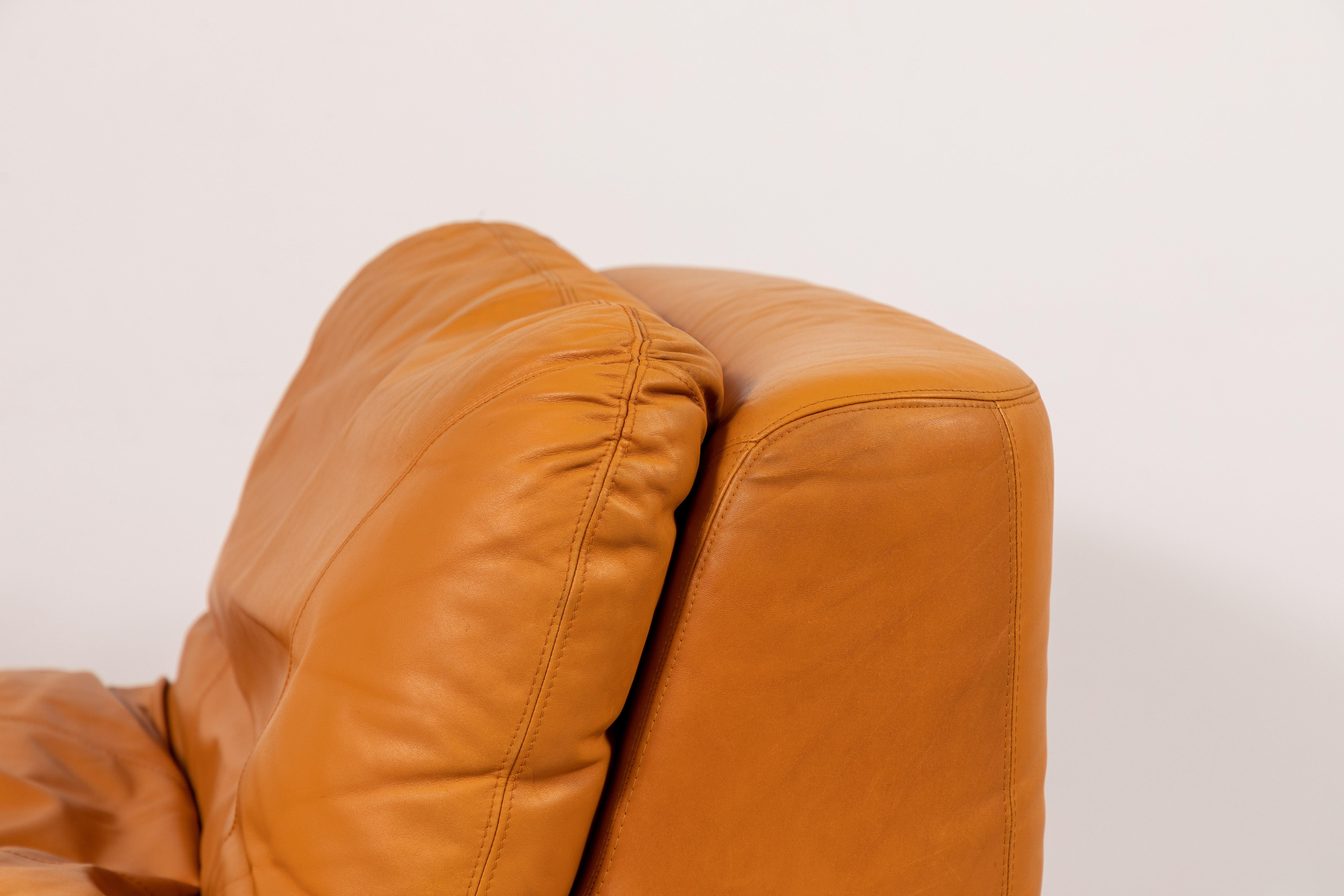 Pair of Low Kor Aldershof Tan Leather Lounge Chairs 6