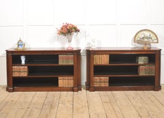 Pair of Low Mahogany Open Bookcases