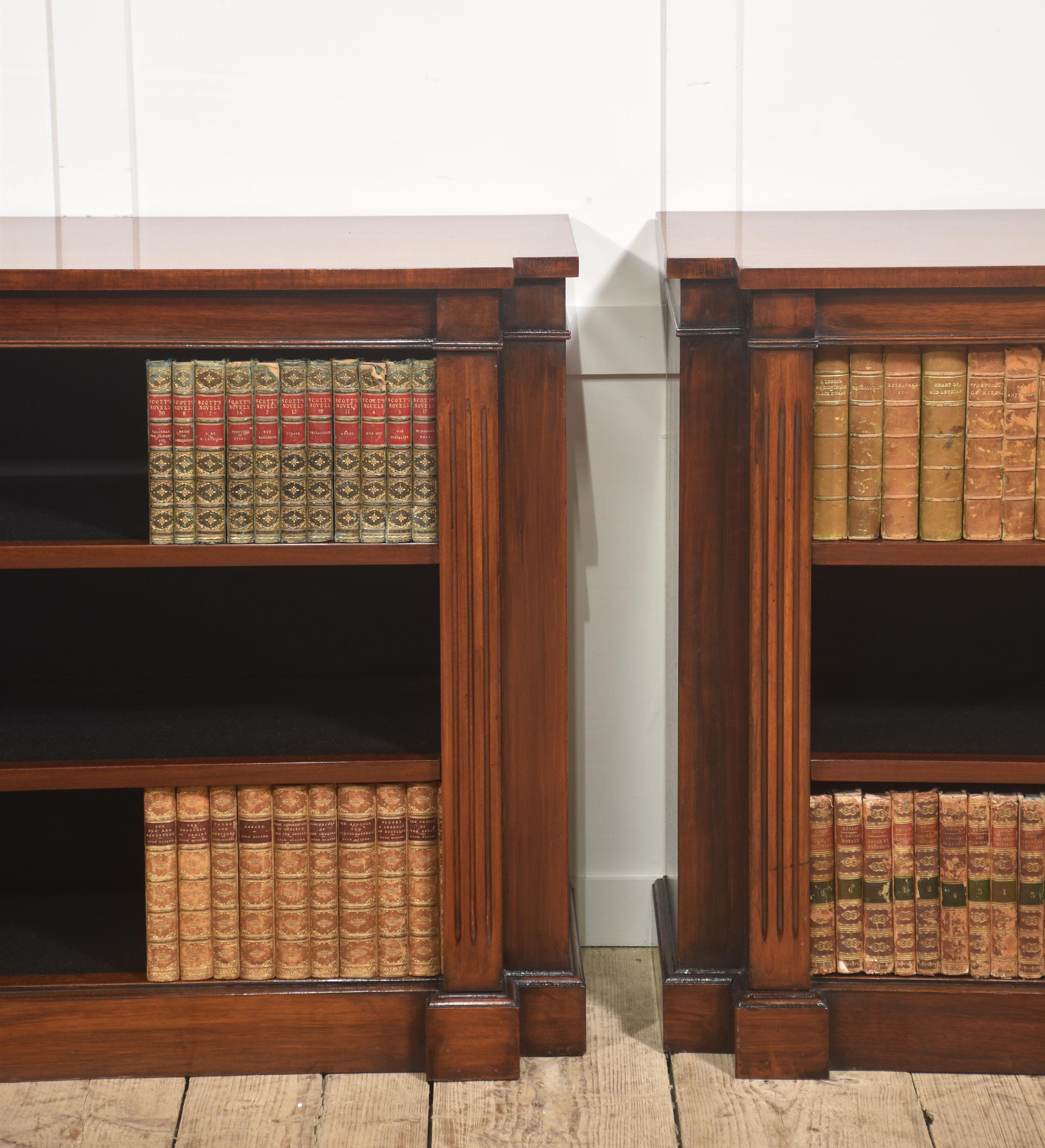 Hackberry Bookcase Pair of Low Mahogany Open Bookcases For Sale at 1stDibs