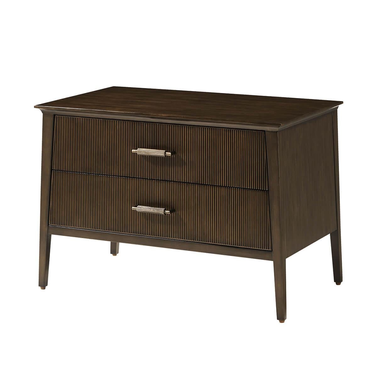 Mid-Century Modern Pair of Low Mid Century Style Nightstands For Sale