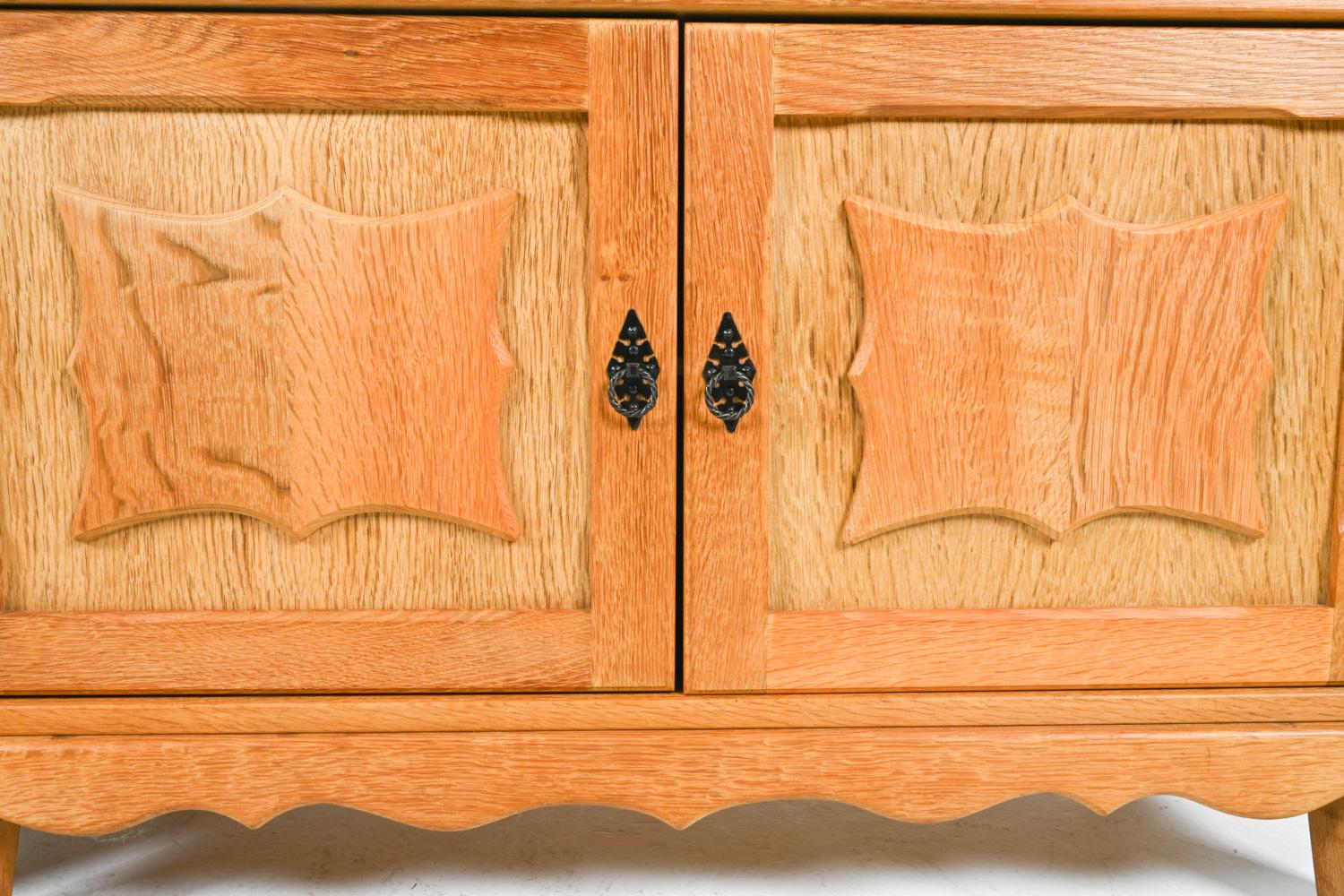 Pair Of Low Oak Cabinets Attributed To Henry 'Henning' Kjaernulf, Circa 1970's 9