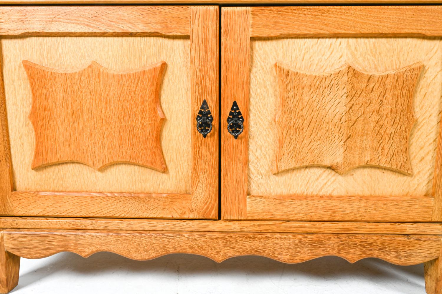 Pair Of Low Oak Cabinets Attributed To Henry 'Henning' Kjaernulf, Circa 1970's 10