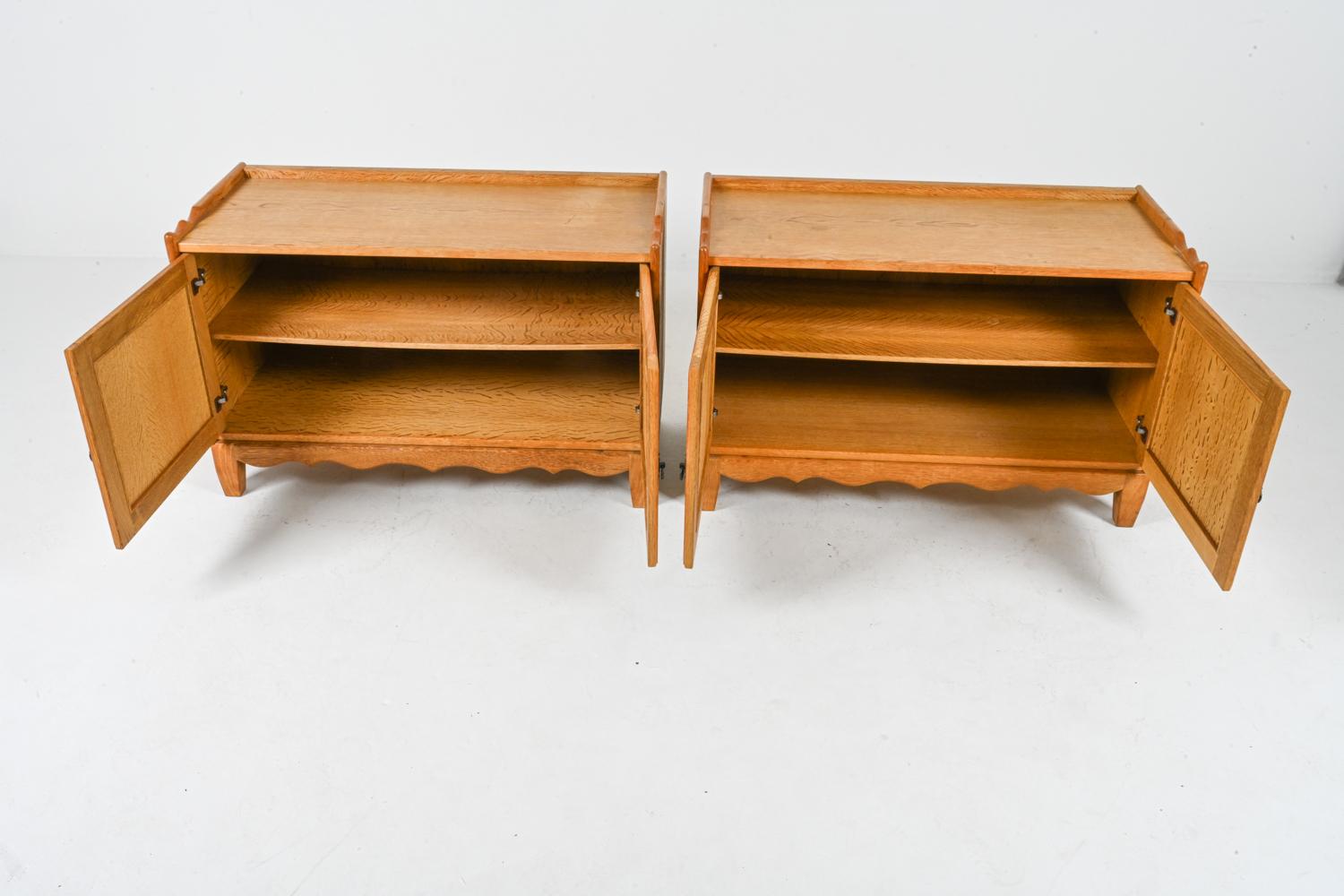 Pair Of Low Oak Cabinets Attributed To Henry 'Henning' Kjaernulf, Circa 1970's 2