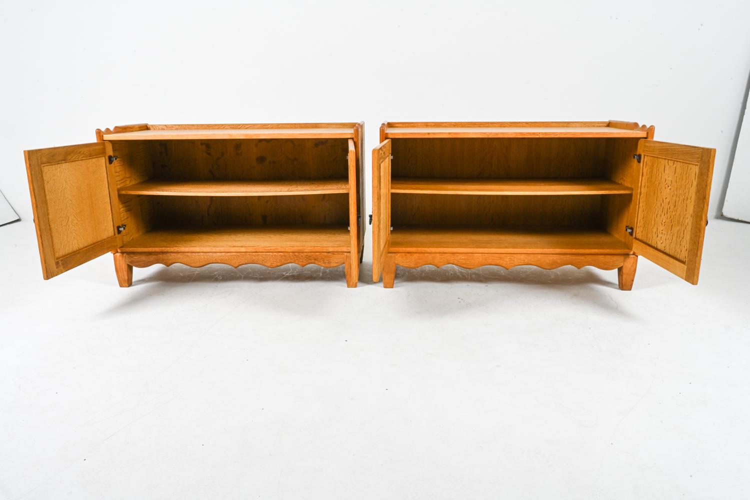 Pair Of Low Oak Cabinets Attributed To Henry 'Henning' Kjaernulf, Circa 1970's 3