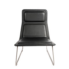 Pair of "Low Pad" Leather chairs By Jasper Morrison For Cappellini