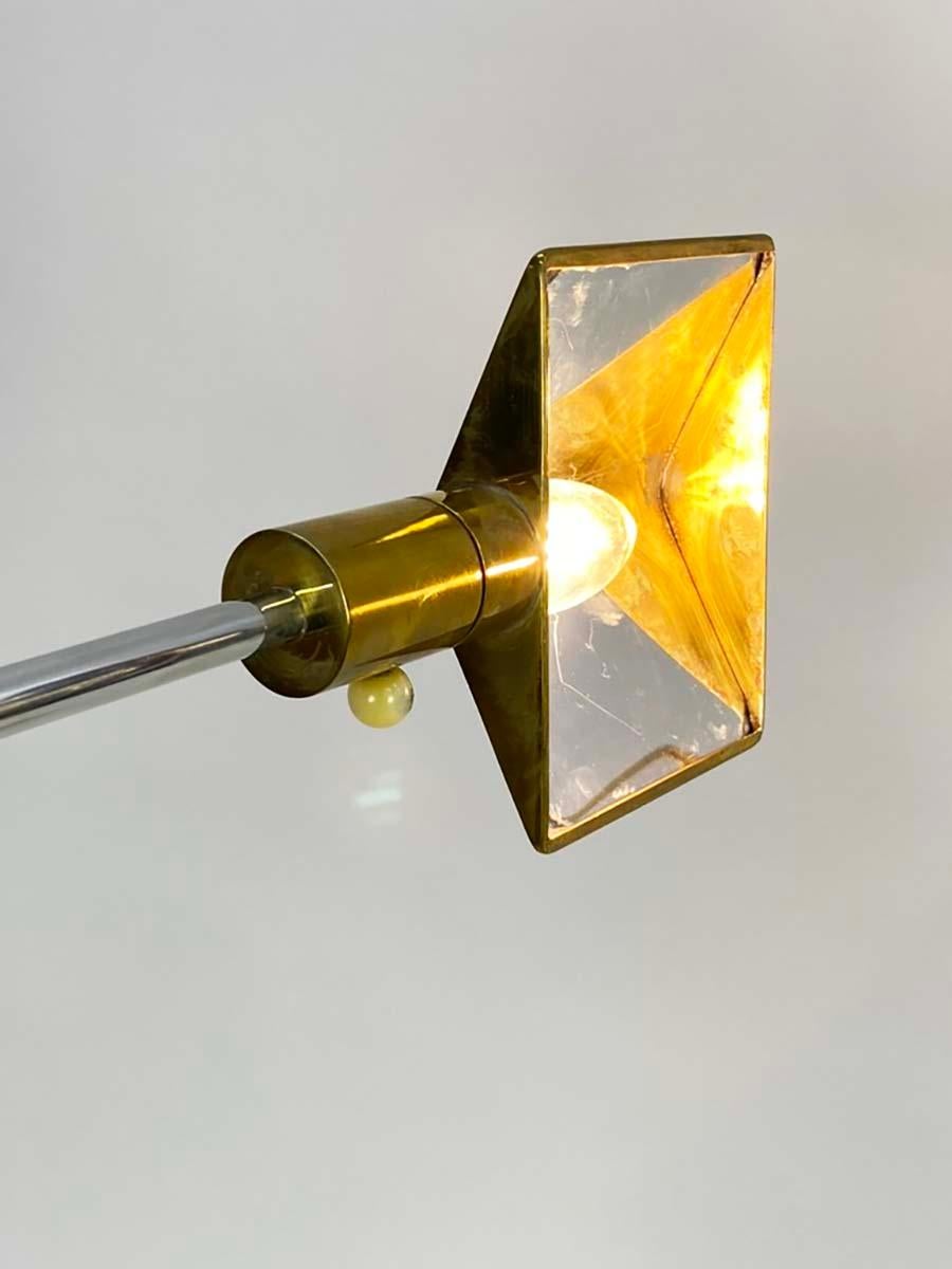 Coppia di lampade da terra a basso profilo Cedric Hartman in ottone e cromo in vendita 2