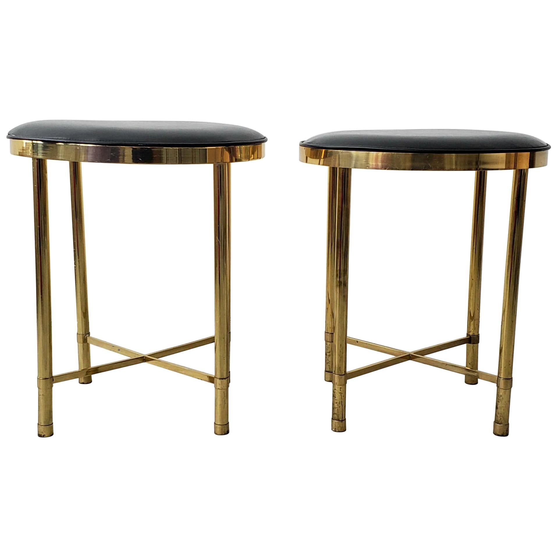 Set of 3 Vintage Brass Bar Stools by Shelby WIlliams at 1stdibs