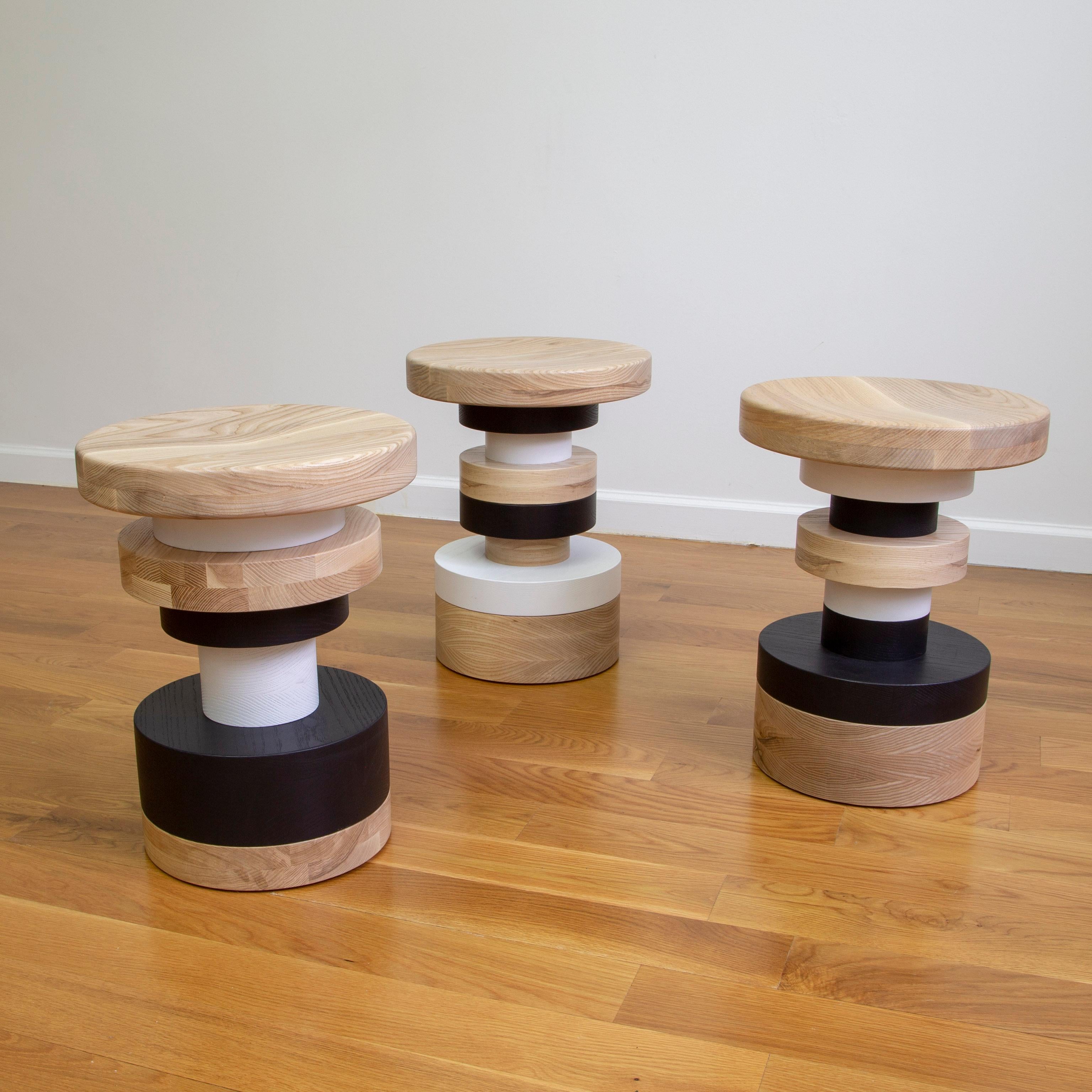 Turned Pair of Low Sass Stool from Souda, Dining Chair, Seating, Shape A & C For Sale
