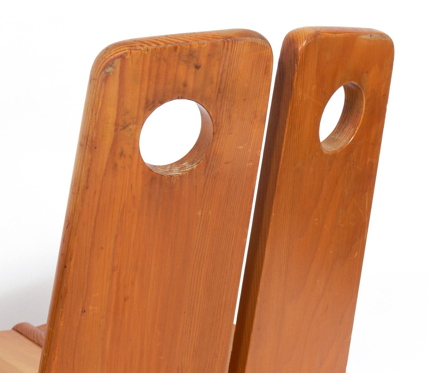Industrial Pair of Low Slung German Constructivist Chairs