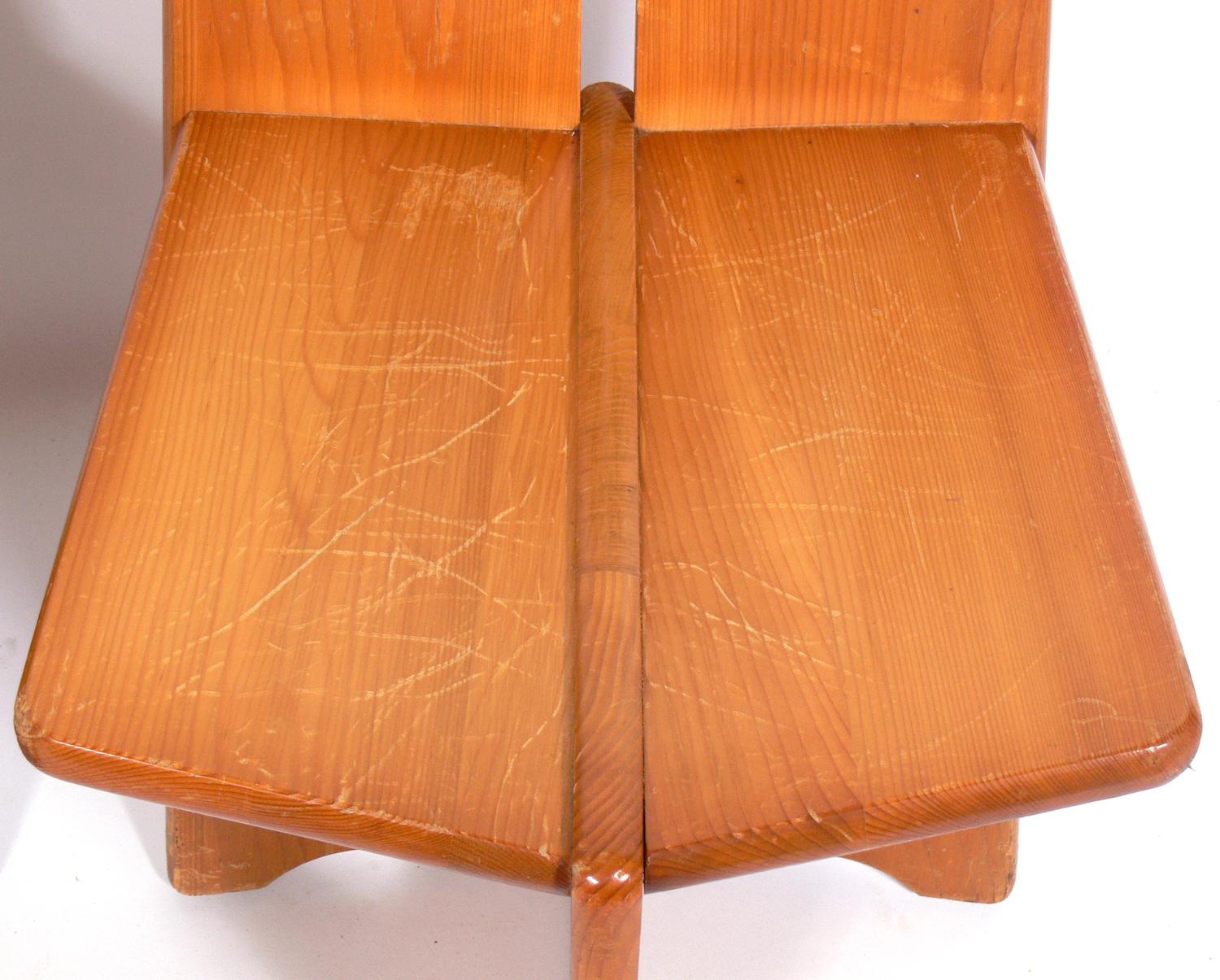 Pair of Low Slung German Constructivist Chairs In Distressed Condition In Atlanta, GA