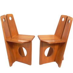 Pair of Low Slung German Constructivist Chairs