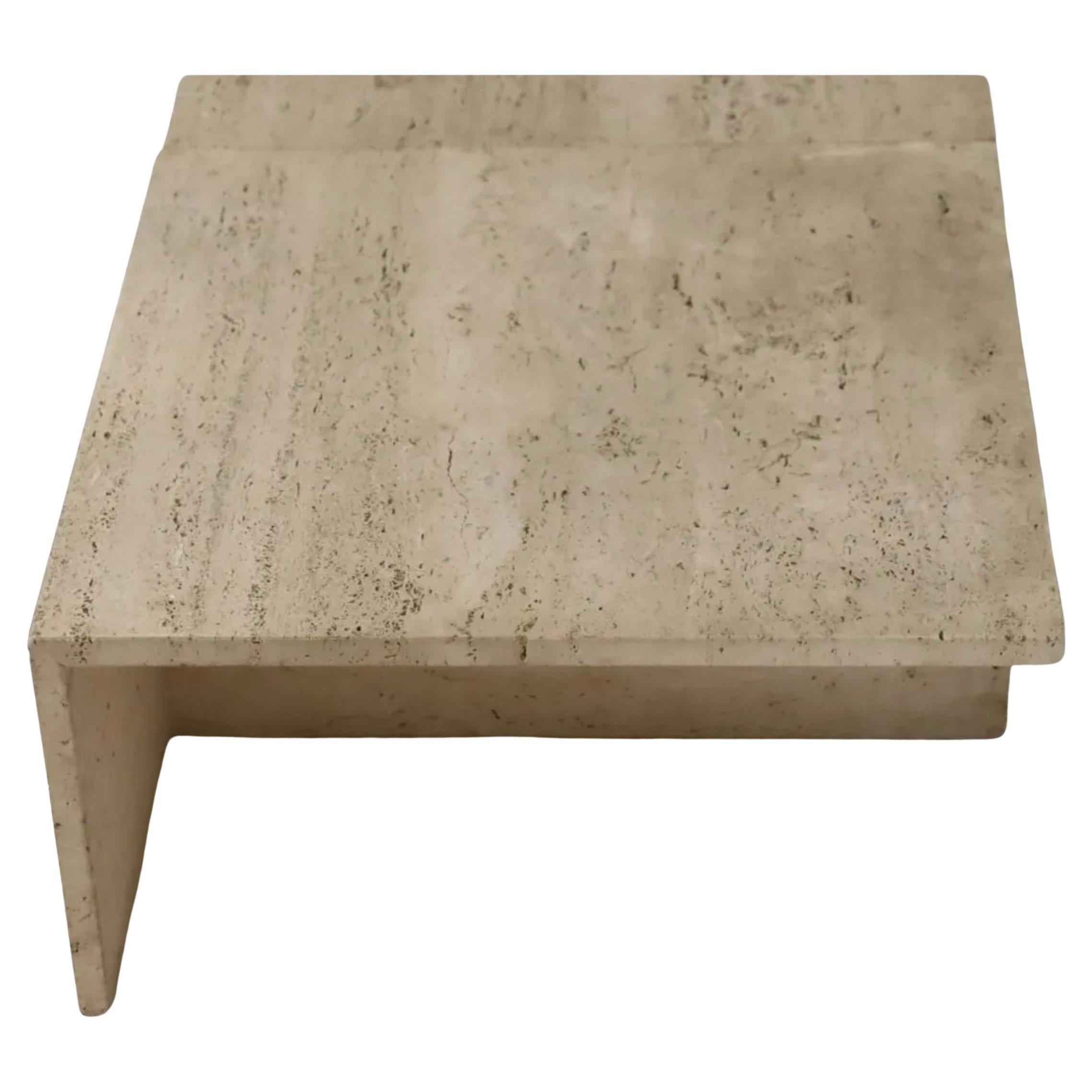 solid travertine coffee table